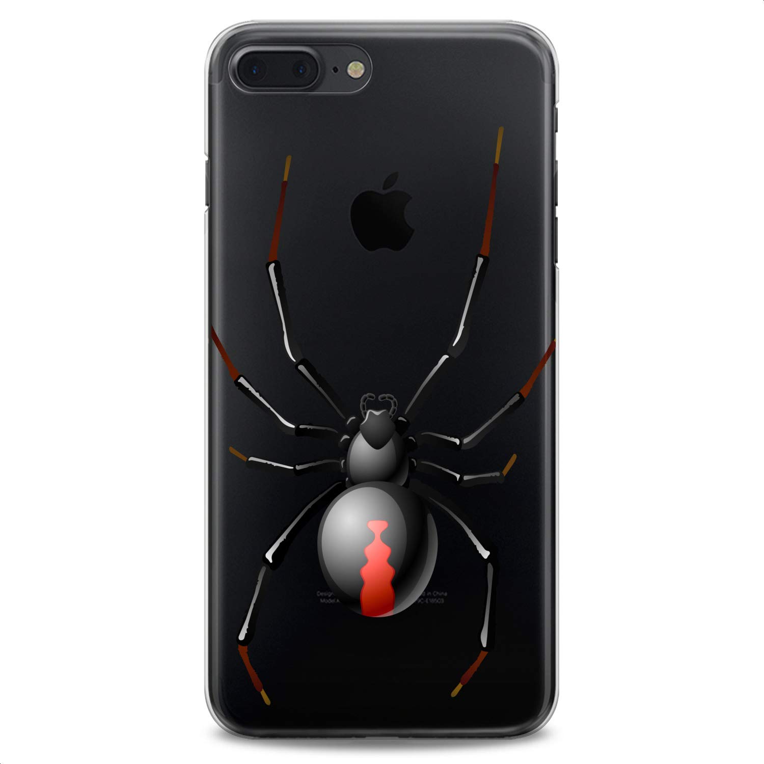 Spider-Man TPU Phone Case for iPhone 16/15/14/13/12/11 Pro Max/Plus/Mini/XS/XR/X/8+/7/6/5/SE - Black Widow Design Slim Flexible Silicone Cover with Horror Fear Print - Perfect for Halloween, Cosplay & Superhero Fans