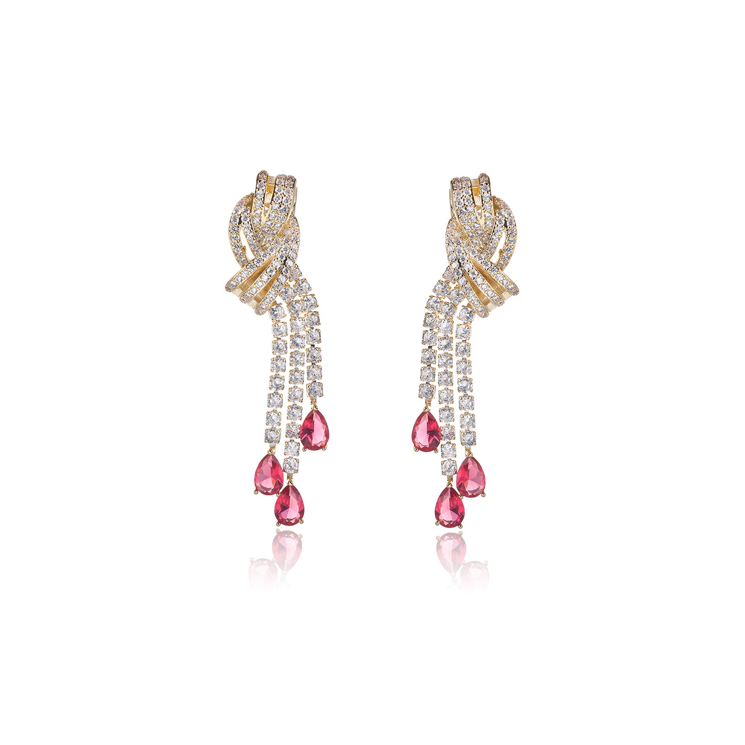 Elegant Tassel Cubic Zirconia Dangle Earrings for Women - Wedding, Party & Evening Jewelry Accessories - Perfect for Bridal, Prom & Special Occasions