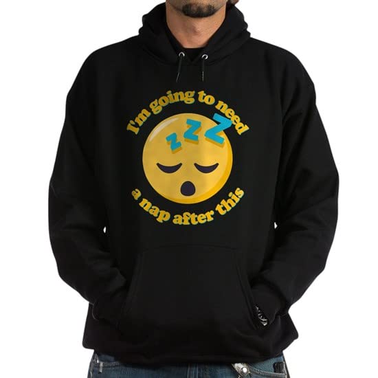 Need A Nap Emoji Hoodie for Men - Dark Color Pullover Sweatshirt | Cozy Lounge Wear & Casual Outfit for Relaxing at Home