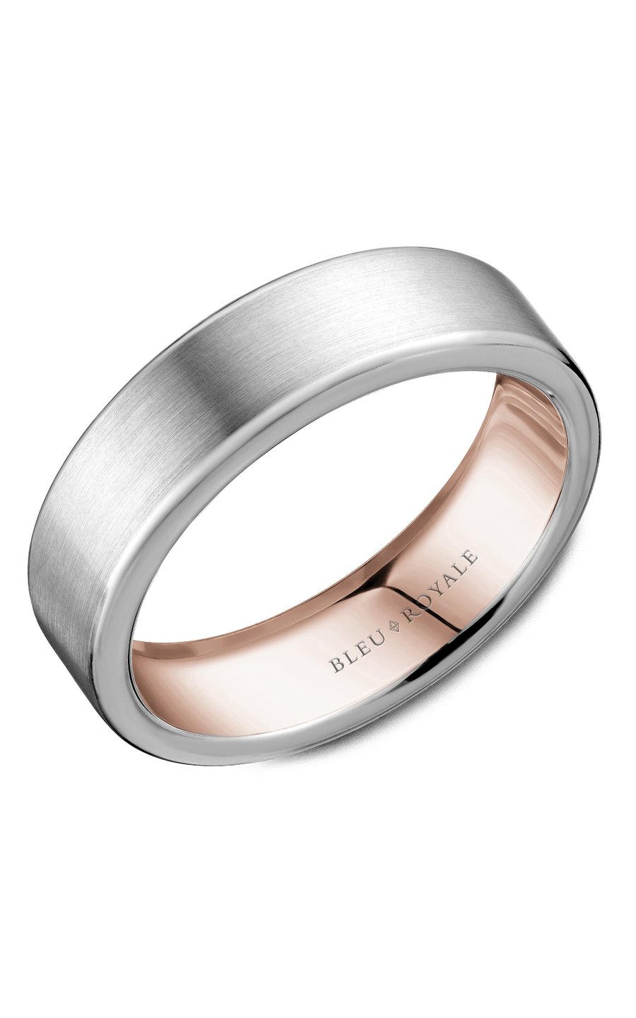 Bleu Royale Men's Wedding Band RYL 037WR65 - Elegant 14K White Gold Ring for Grooms & Engagement - Perfect for Weddings, Anniversaries & Special Occasions