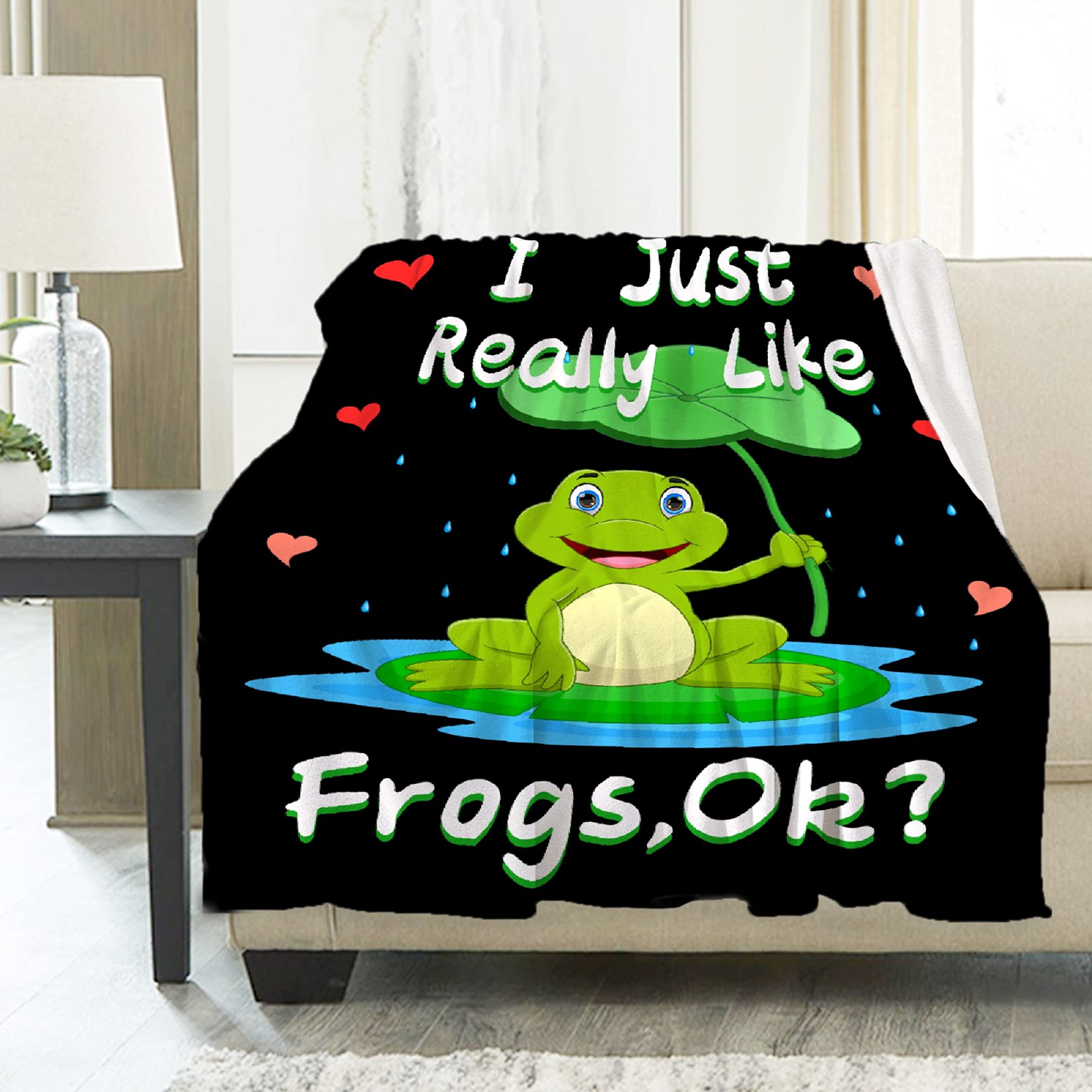 Ultra Soft Cozy Frog Print Flannel Fleece Blanket 120
