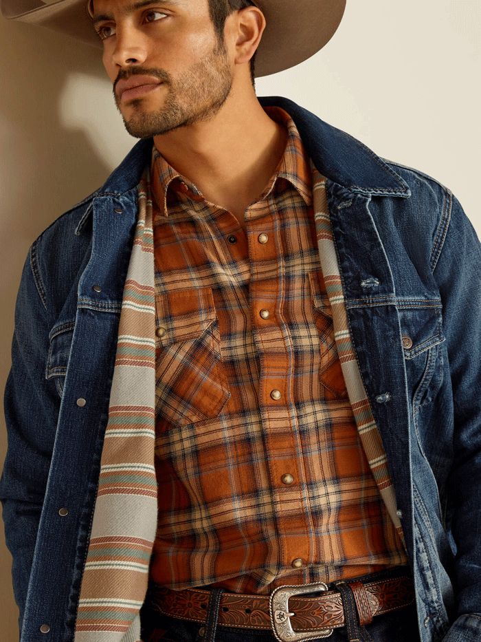 Ariat Men's Victor Denim Blanket Lined Trucker Jacket - Warm Workwear for Outdoor, Ranch & Casual Wear (Model 10051865)