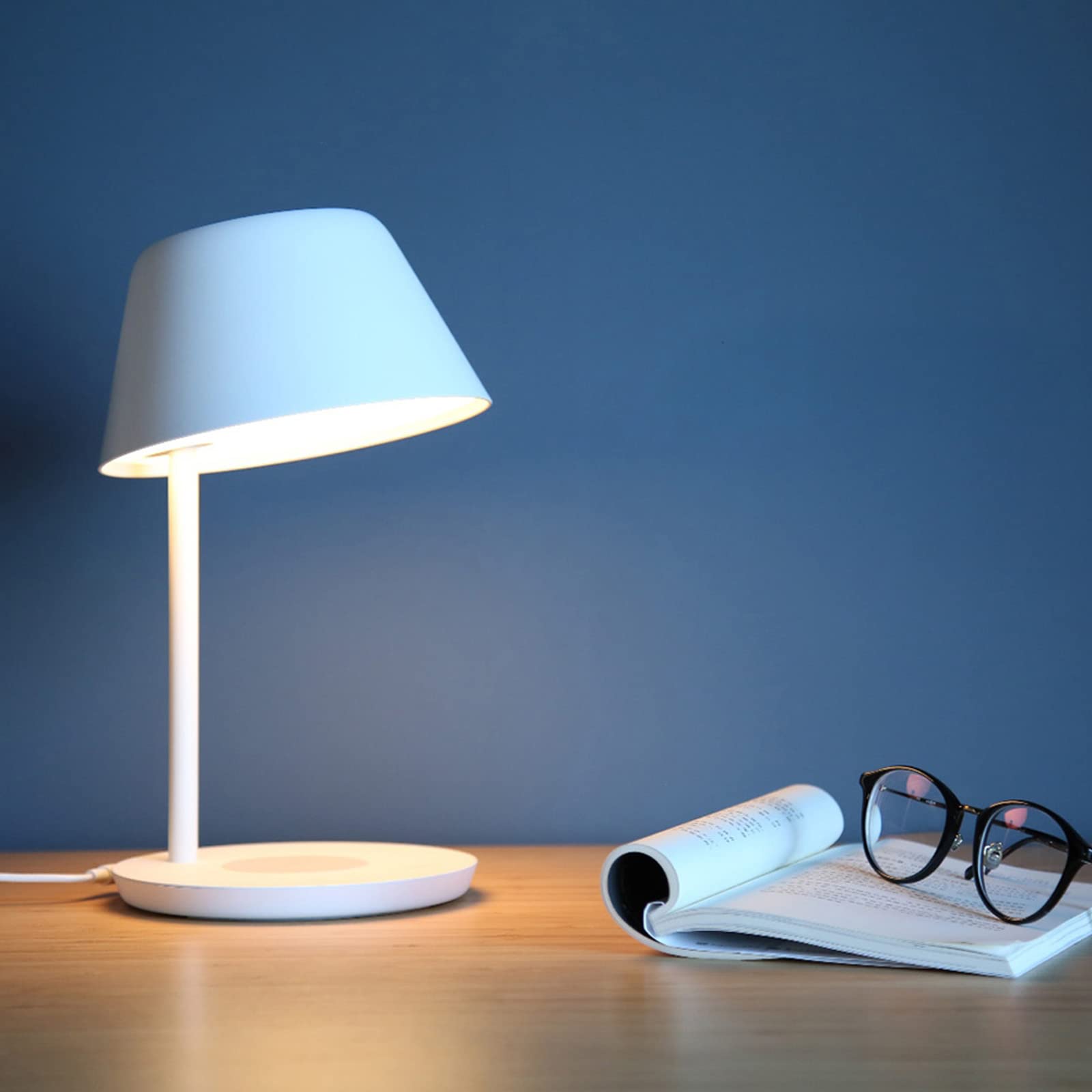 Smart LED Table Lamp with Wireless Charger & Voice Control - Dimmable Desk Light for Home Office, Bedside Nightstand Lamp - Perfect for Reading, Working, and Relaxing in Living Room & Bedroom
