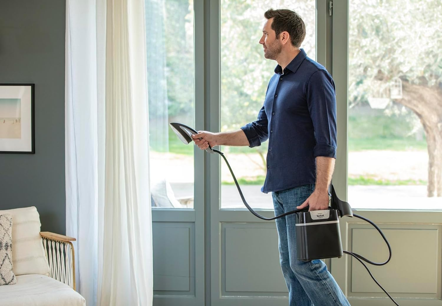 Tefal Ixeo+ All In 1 Iron & Clothes Steamer 2980W - Professional Garment Care for Wrinkle-Free Clothes at Home & Travel