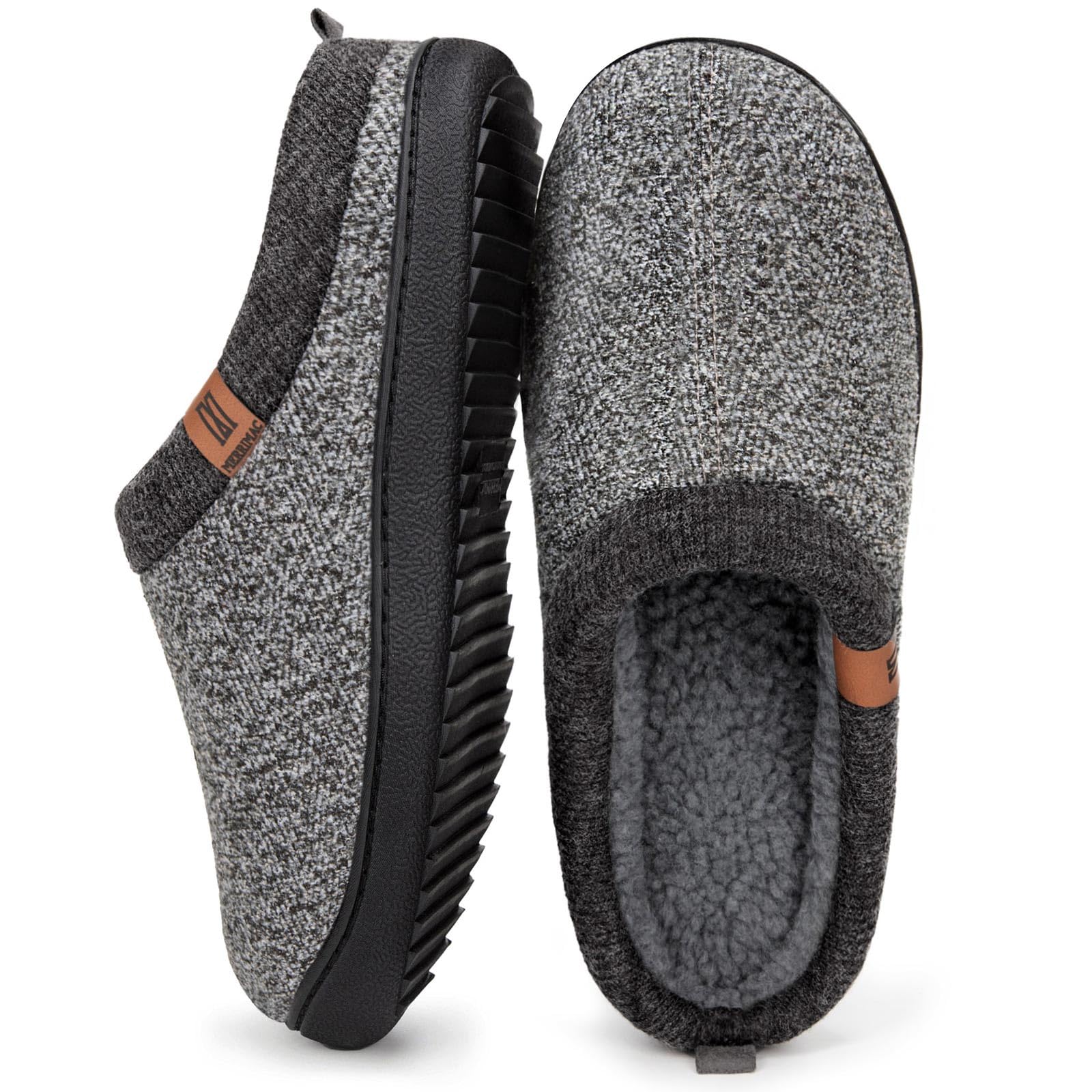 **MERRIMAC Men's Slip-On Slippers with Memory Foam - Comfortable Non-Slip Indoor House Shoes for Relaxing at Home**    *使用场景: Perfect for lounging, casual wear, or as cozy house shoes for ultimate comfort at home.*