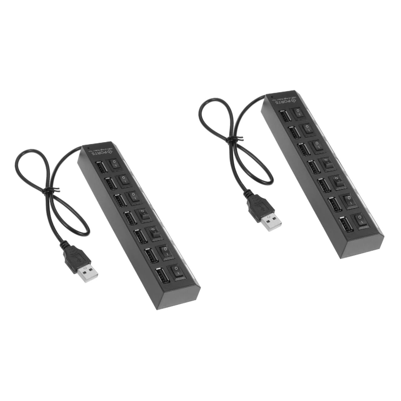 PartyKindom 2-Pack USB Hub Extension Cable with 4-Port Splitter - High-Speed USB 2.0 Adapter for Laptop, PC, Mac - Perfect for Home Office, Gaming Setup & Multi-Device Charging Station