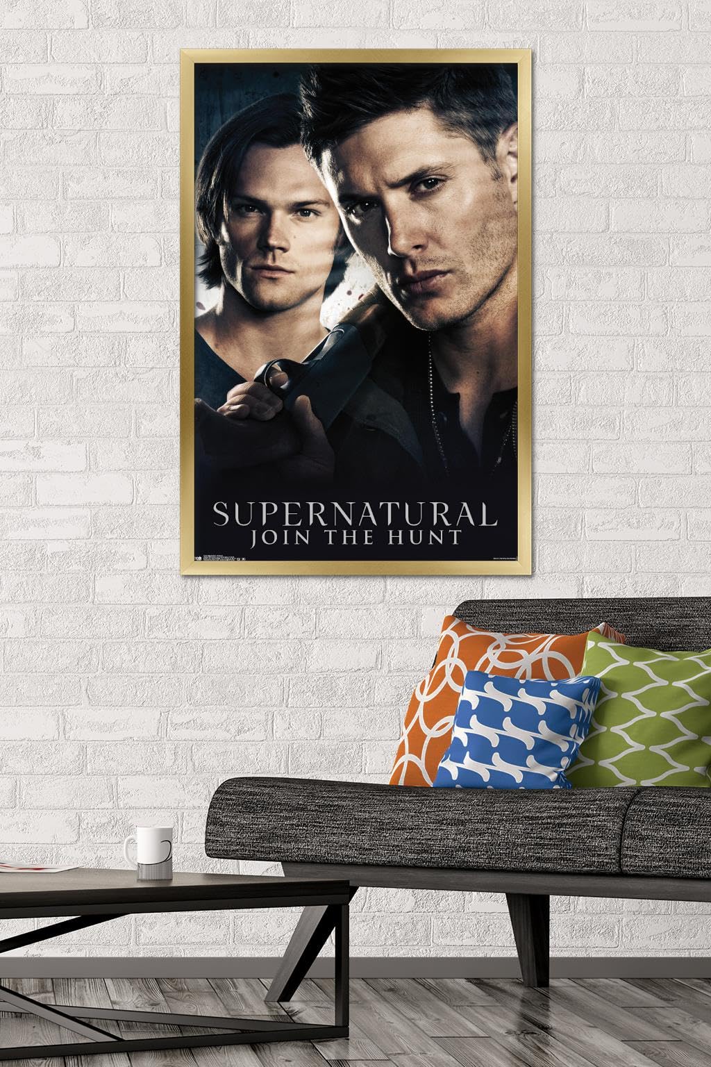 Supernatural TV Show Wall Poster - 22.375 x 34 Inches Gold Framed Art Print | Trendy Home Decor for Living Room, Bedroom & Office | Perfect Gift for Fans of Sam & Dean Winchester
