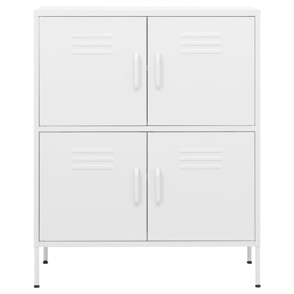 vidaXL White Steel Storage Cabinet - Freestanding File Cabinet with Shelves for Home & Office Organization | Industrial Style Filing Storage Solution for Documents, Supplies & Office Essentials