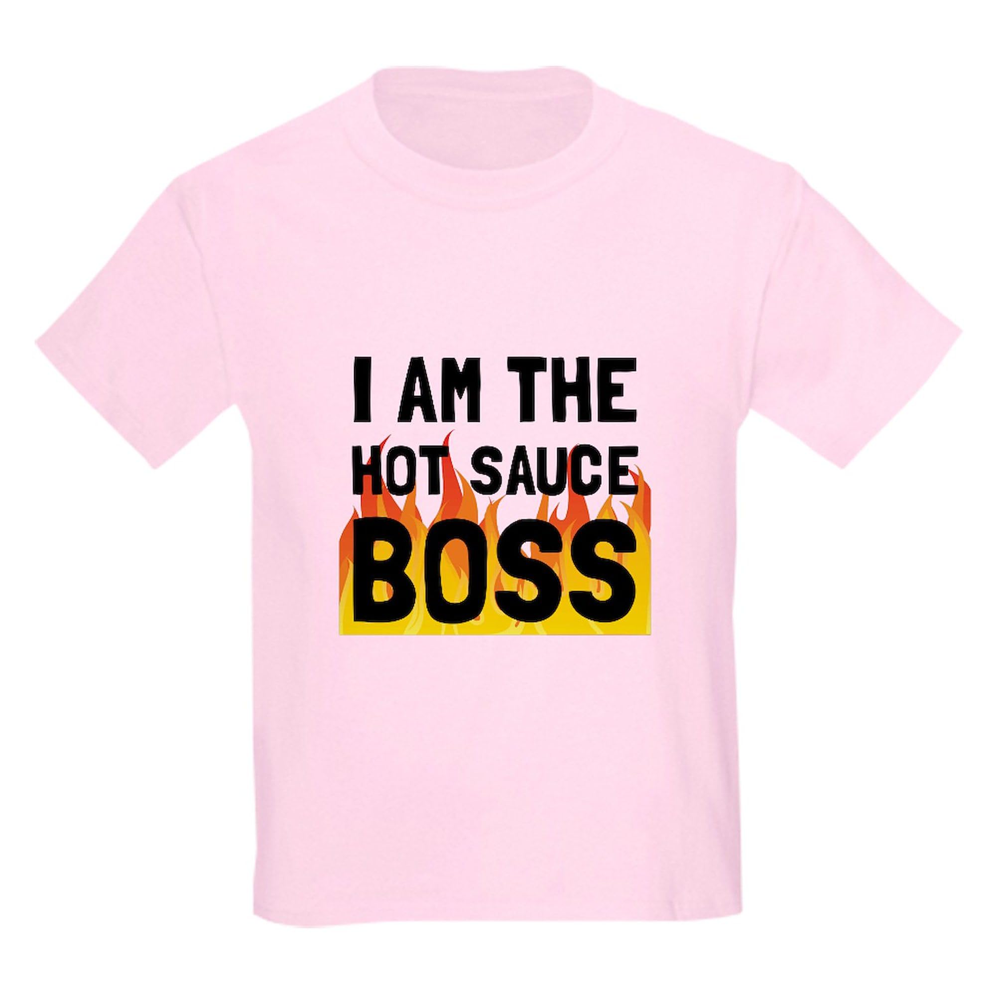 Hot Sauce Boss Kids Cotton T-Shirt - Funny Spicy Food Lover Graphic Tee for Boys & Girls - Perfect for Birthday Gifts, Family Outings & Casual Wear