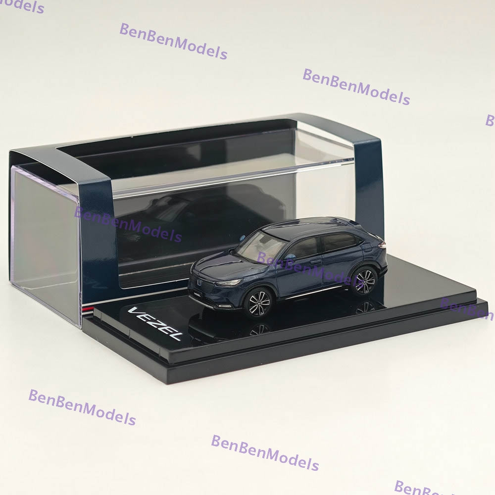 1/64 Scale Hobby Japan VEZEL e: HEV Z Midnight Blue Beam Metallic Diecast Car Model HJ641071ABL - Perfect for Collectors, Display, and Racing Enthusiasts