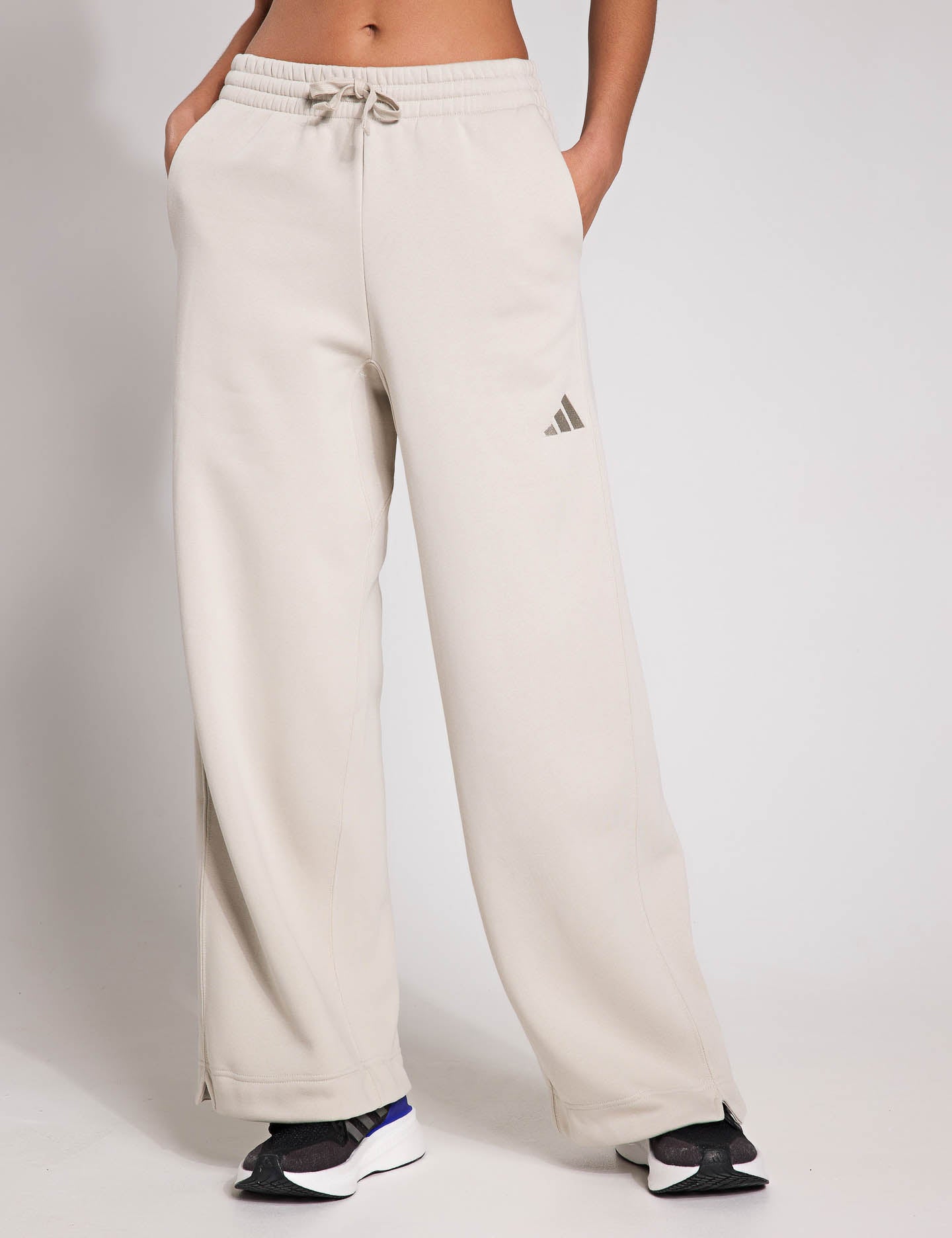 ALL SZN Fleece Loose Wide Leg Pants for Women - Soft & Comfortable High Waist Lounge Sweatpants - Wonder Alumina | Perfect for Yoga, Home Wear, and Casual Outfits