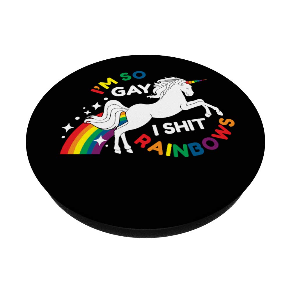LGBT Pride Rainbow Unicorn PopSockets PopGrip - Swappable Phone Grip for iPhone & Android | Perfect Gay Pride Gift for Men, Women & LGBTQ+ Community | Great for Daily Use, Parties & Pride Events