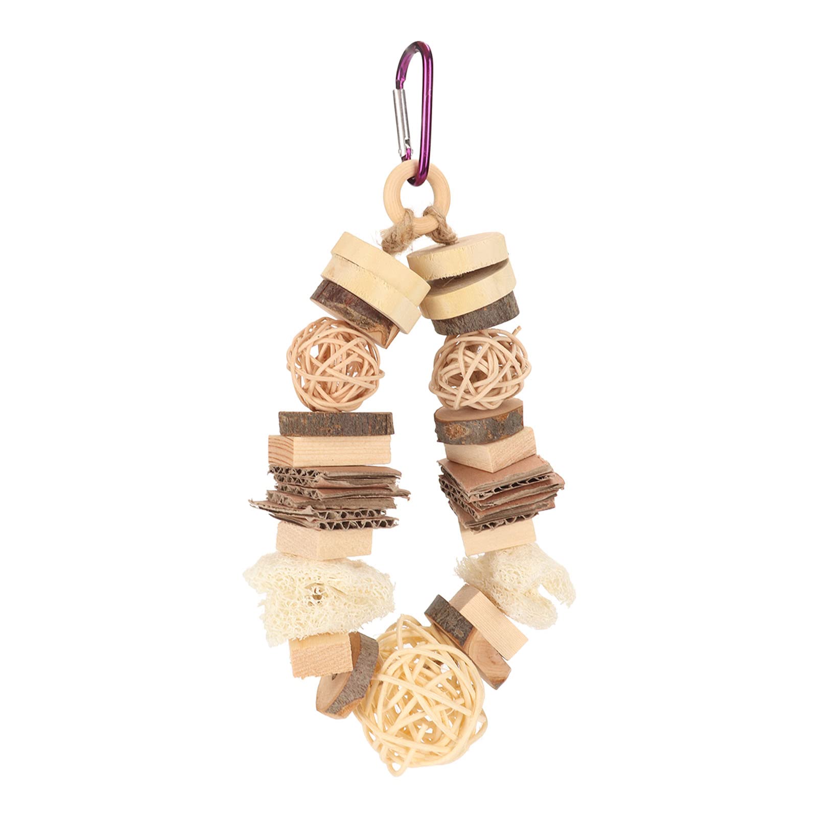 Natural Wooden Bird Chew Toys for Parakeets & Parrots - Rattan Balls & Wood Blocks for Macaws, African Greys - Durable Cage Toys for Small & Medium Birds - Perfect for Playtime & Mental Stimulation