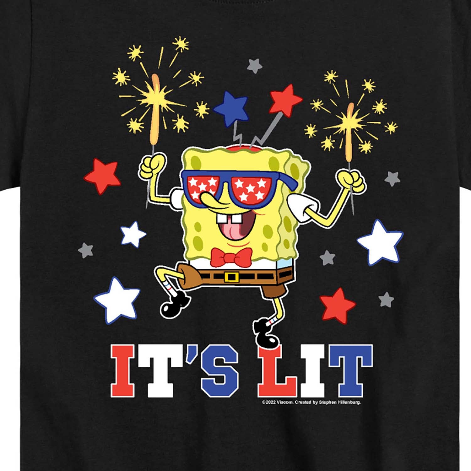 HYBRID APPAREL Spongebob Squarepants It's Lit Graphic T-Shirt for Toddlers & Kids - Fun Cartoon Tee for Playdates, Birthday Parties & Casual Wear