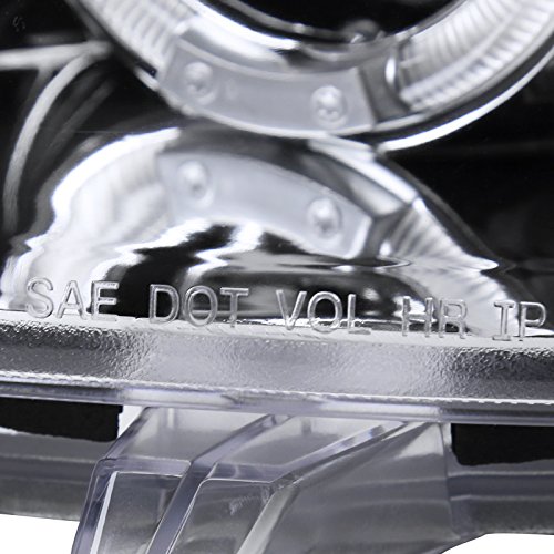 SPEC-D TUNING LHP-MX501-TM LED Halo Projector Headlights - Compatible with Mazda Miata MX5 (1990-2005) - Chrome Clear Housing - Upgrade Your Night Driving & Car Styling