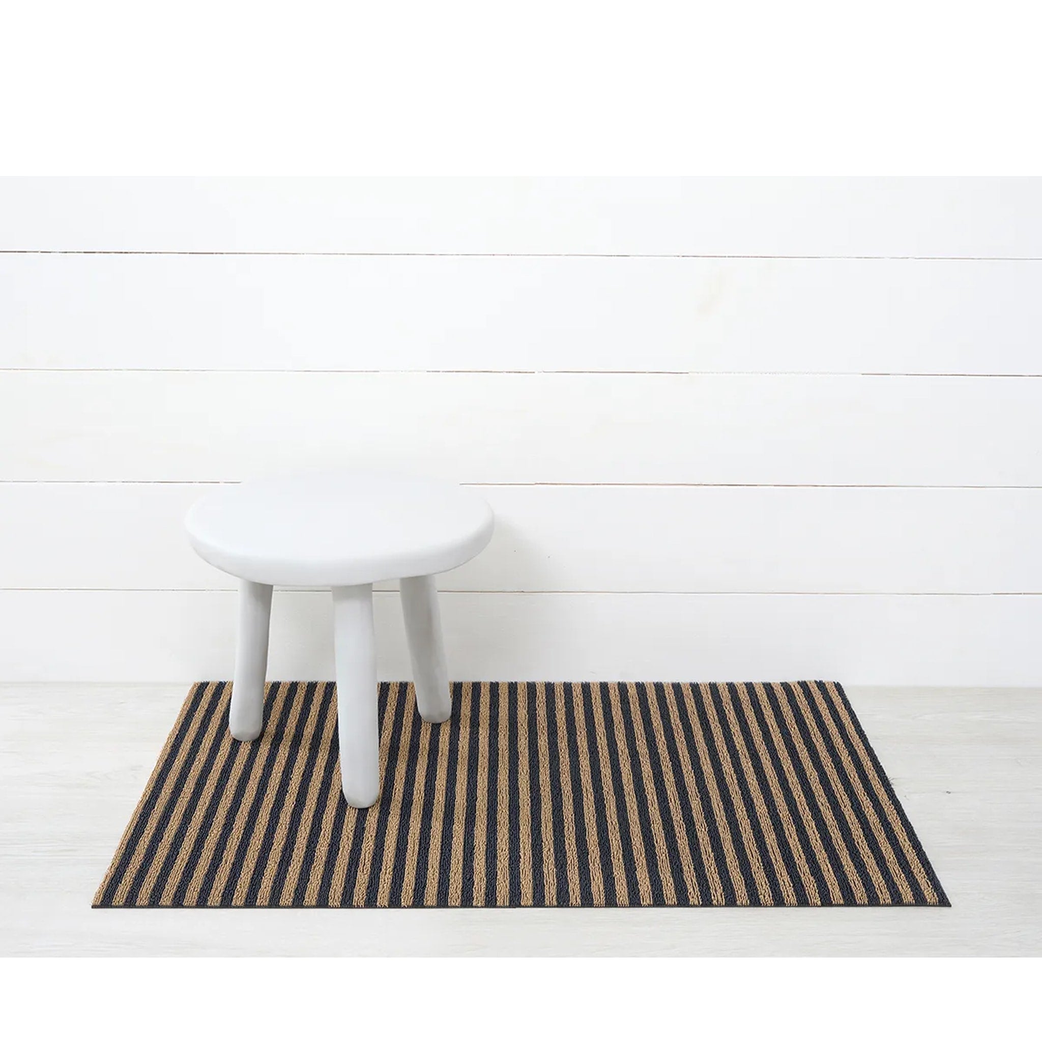 Chilewich Shag In Out Utility Door Mat - Water Absorbent, Non-Slip Indoor/Outdoor Rug - Breton Stripe Coast Design - 24x36 Inches (61x91cm) - Perfect for Entryway, Patio, Deck & Mudroom Use