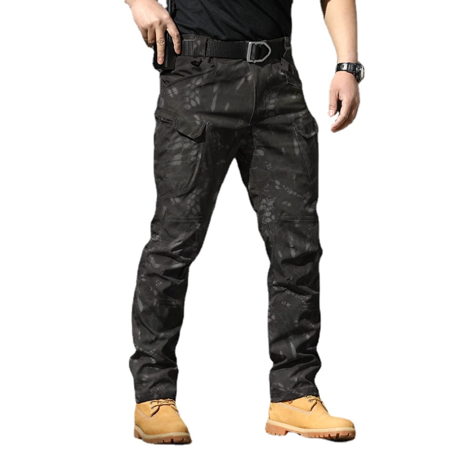 **Men's Tactical Waterproof Hiking Pants - Stretch Cargo Pants with Water-Resistant Combat Design for Outdoor Adventures, Camping & Hunting**