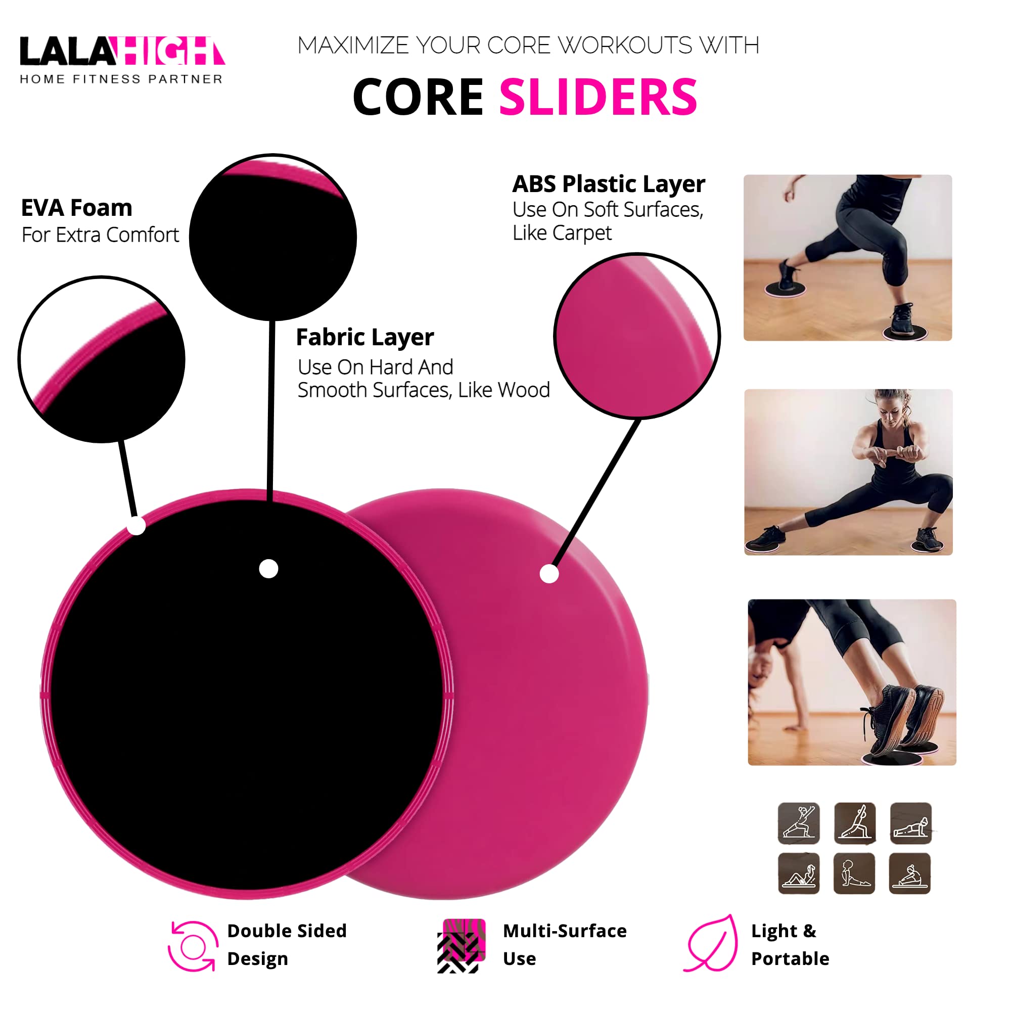 LALAHIGH Portable Home Gym System for Men & Women - Push Up Board, Pilates Bar, 20 Fitness Accessories with Resistance Bands & Ab Roller Wheel - Professional Strength Training Equipment for Full Body Workout at Home, Office or Travel