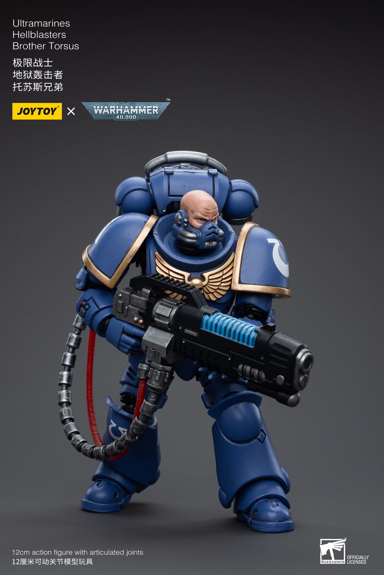 1/18 JOYTOY Warhammer 40K Ultramarines Hellblasters Brother Torsus Action Figure - Collectible Miniature for Tabletop Gaming & Display