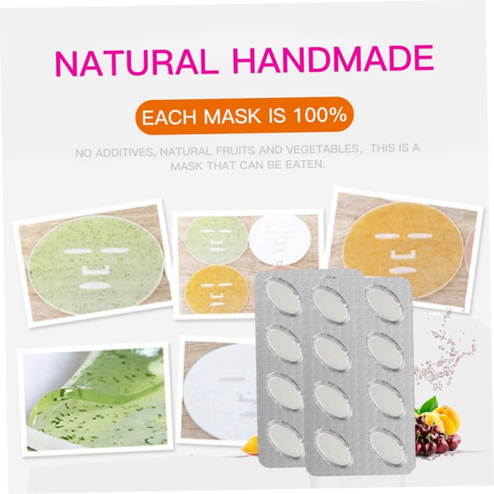 32Pcs Collagen Capsule Face Masks for DIY Facial Mask Maker Machine - Hydrating Fruit & Vegetable Sheet Masks for Home Spa & Skin Care