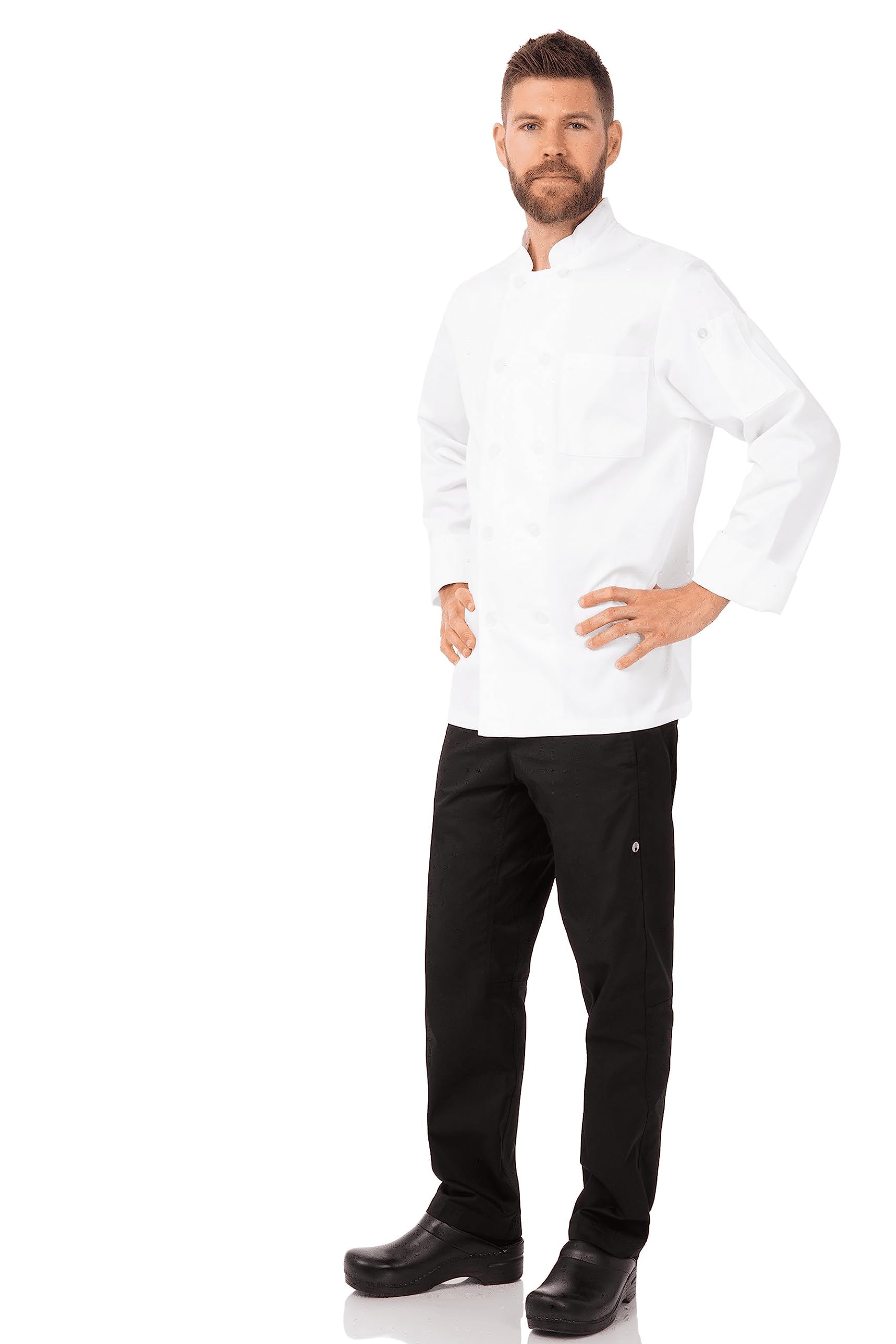 Chef Works Men's Le Mans Chef Coat - Professional White Kitchen Jacket for Cooking, Baking & Culinary Arts - Perfect for Chefs, Bakers & Restaurant Staff