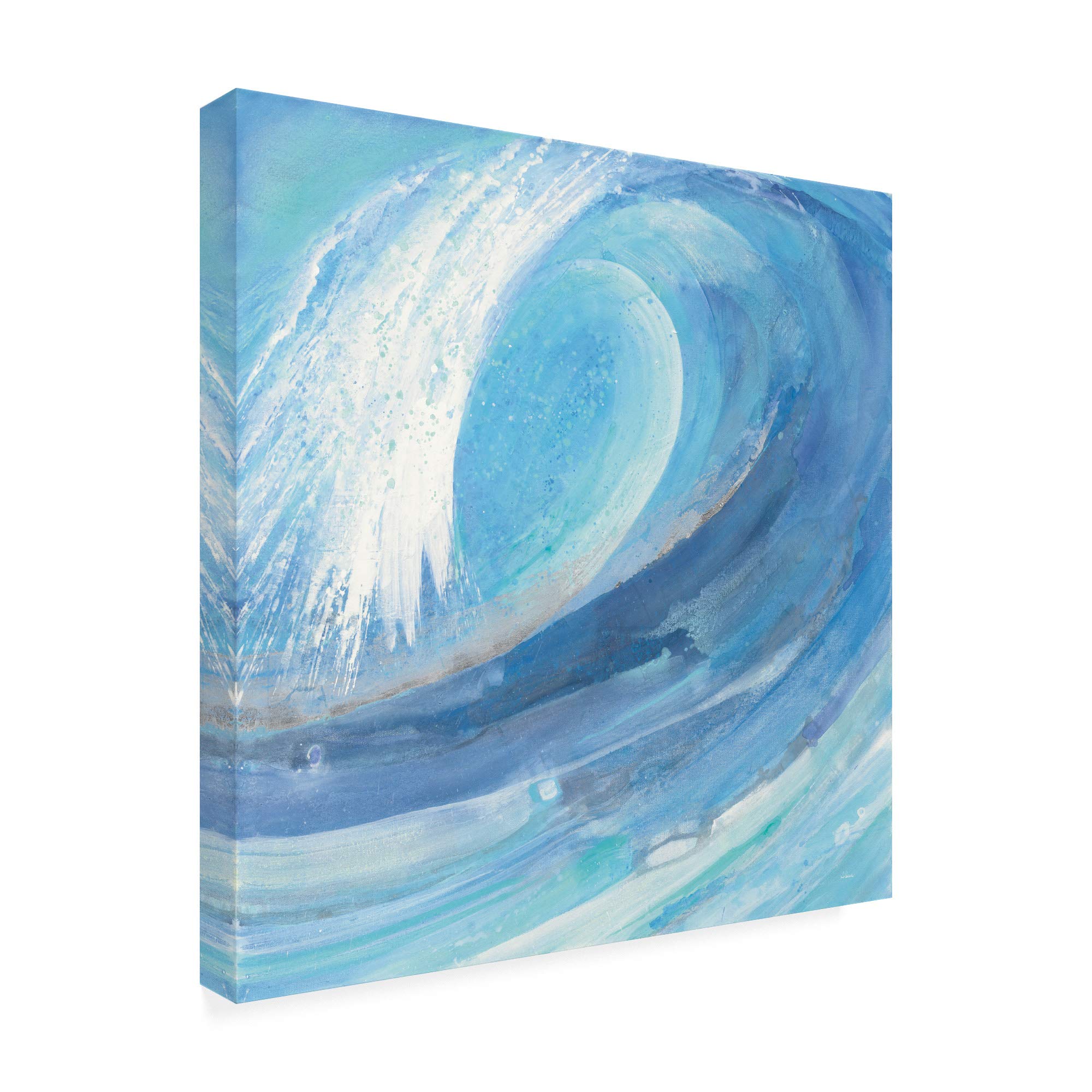 Surfs Up Waves by Albena Hristova - 18x18 Inch Premium Canvas Wall Art - Trademark Fine Art - Perfect for Beach House Decor, Coastal Living Room & Ocean Themed Bedroom