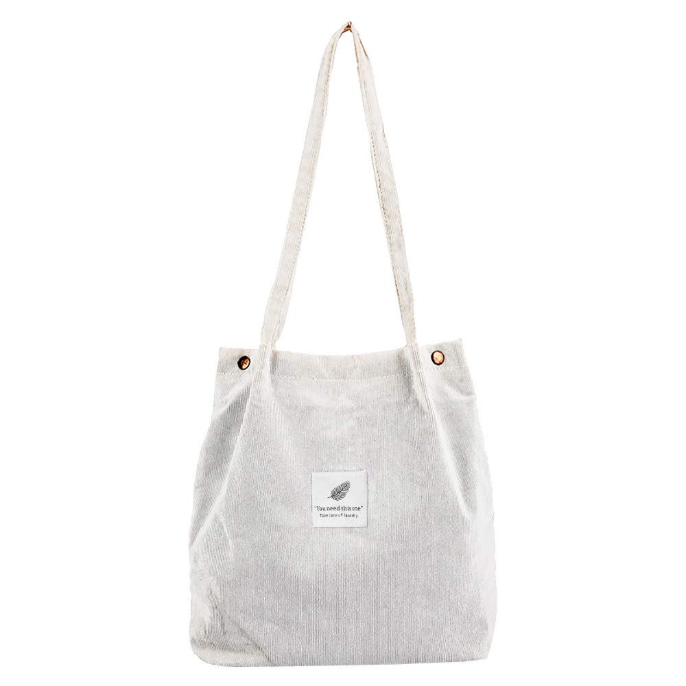 Stylish Women's Corduroy Shoulder Bag - Fashionable Tote & Travel Purse in Black | Perfect for Work, Shopping & Daily Use