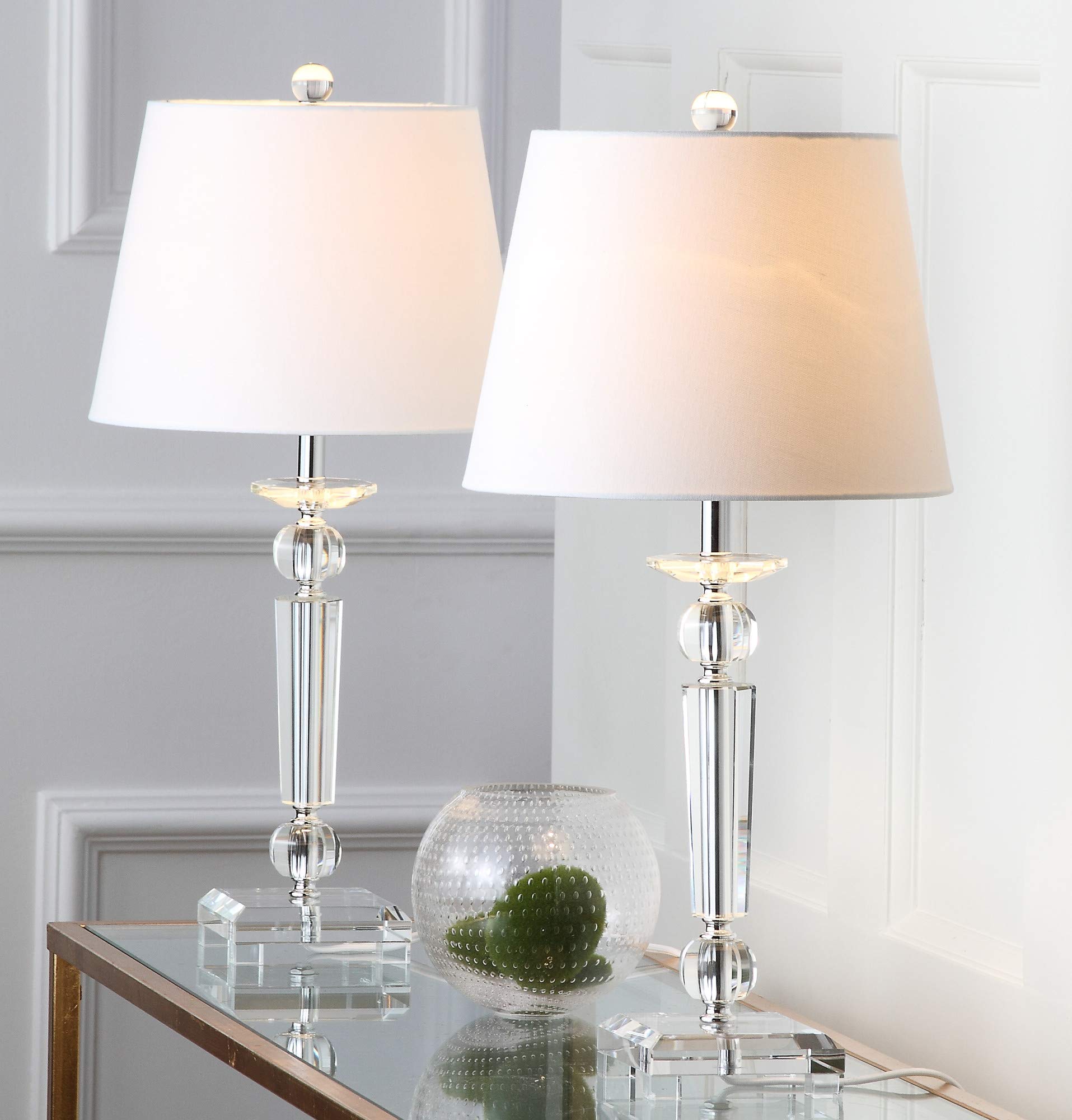 SAFAVIEH Imogene Crystal 23-Inch Table Lamp Set of 2 with LED Bulbs - Elegant Bedroom, Living Room & Home Office Lighting for Nightstands, Desks & Side Tables