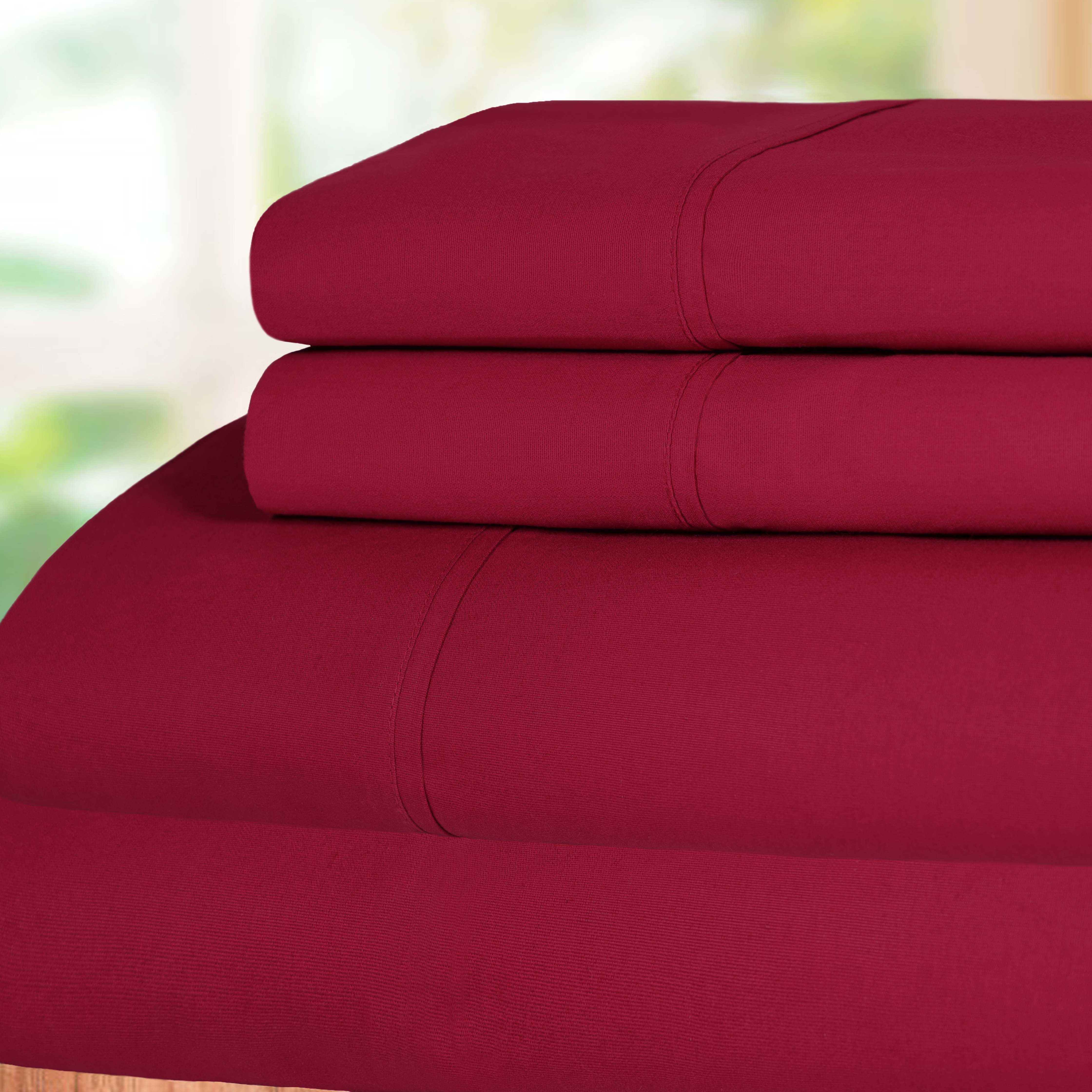 300 Thread Count Cotton Percale Solid Deep Pocket Bed Sheet Set - Queen Size, Soft & Breathable Luxury Sheets for Comfortable Sleep - Perfect for Master Bedroom, Guest Room or Vacation Home