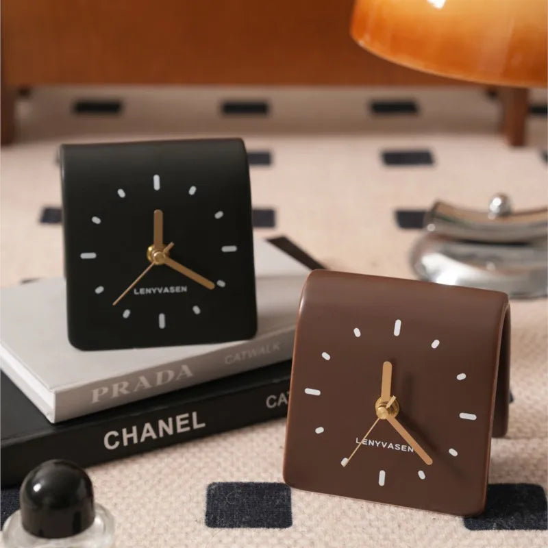 Milo Ceramic Desk Clock - Elegant Modern Office Decor, Home & Office Use, Perfect Gift for Professionals & Students