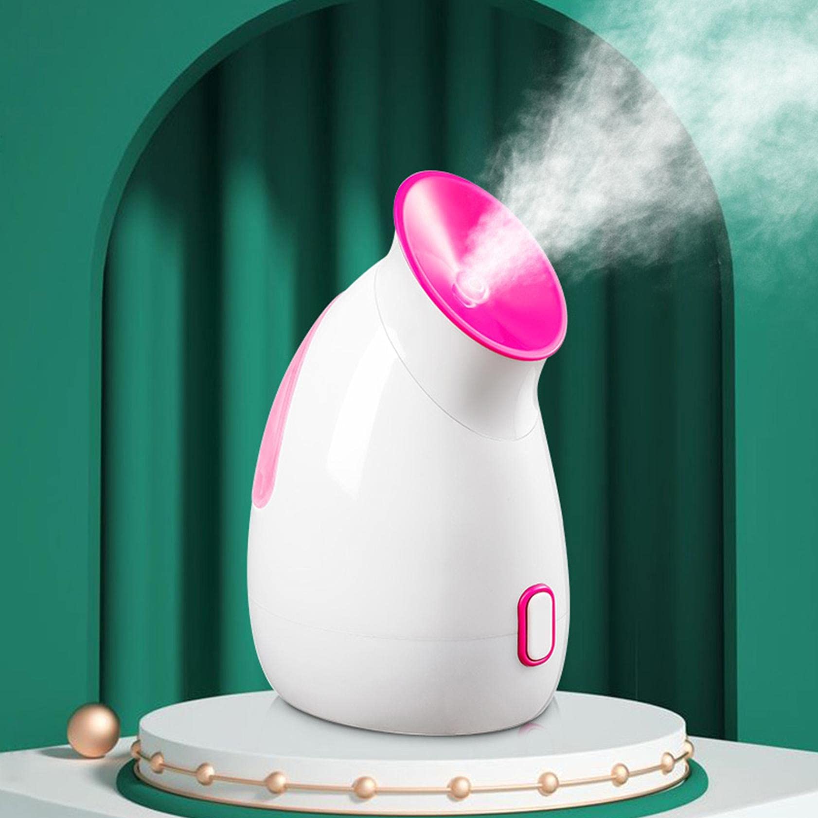 EryaxuAU Nano Ionic Facial Steamer with Warm Mist - Home Spa Humidifier for Moisturizing & Pore Cleansing | Essential Oil Diffuser for Fruits & Vegetables (Hot Pink) | Perfect for At-Home Skincare Routine & Kitchen Use
