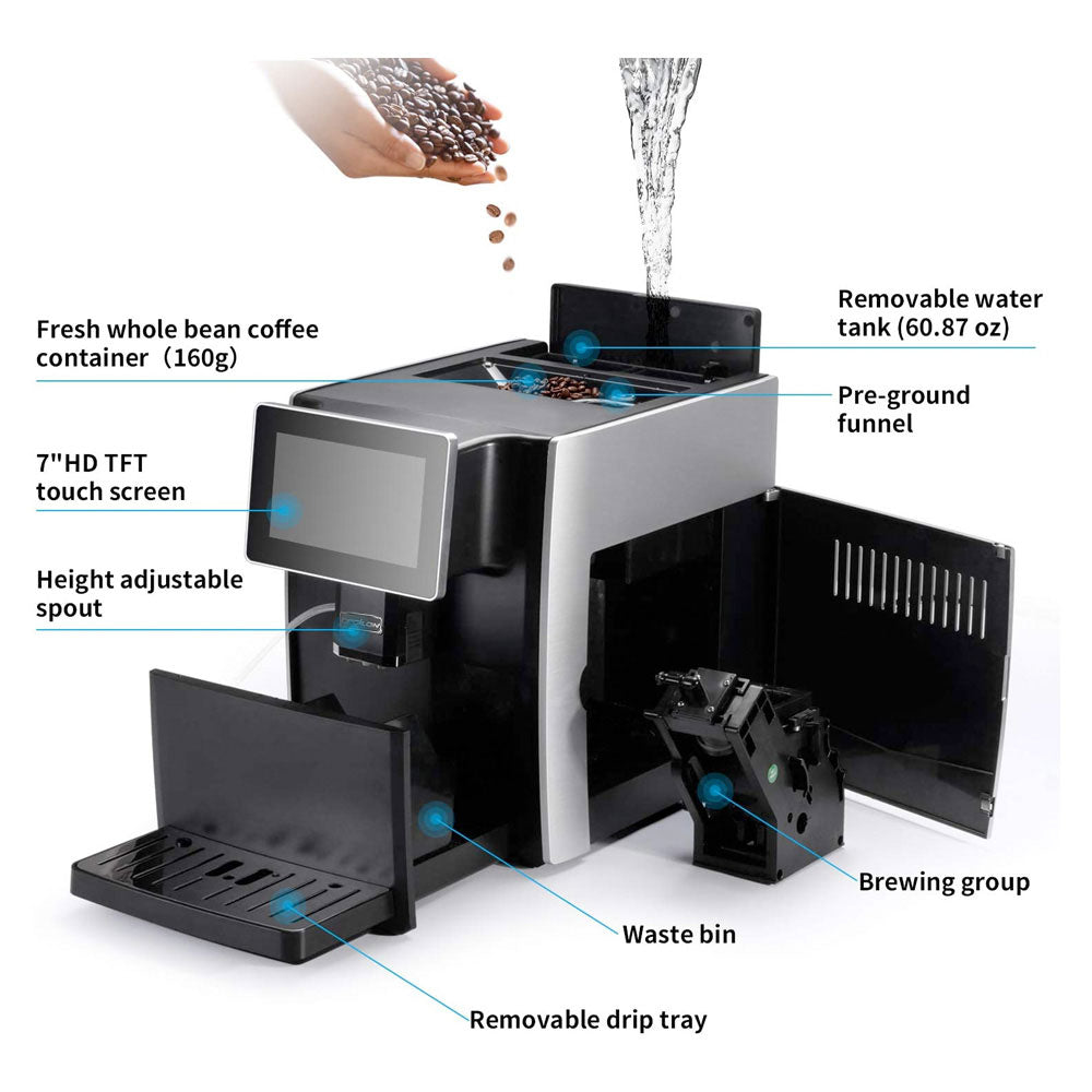 Fahrenheit ECM 120 Automatic Espresso Coffee Machine with 7