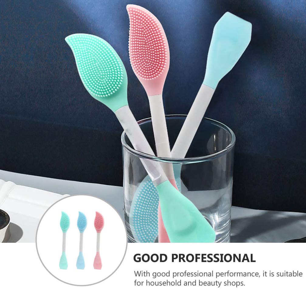 3pcs Silicone Face Brush - Double Head Beauty Tool for Skin Care & Makeup - Travel Friendly