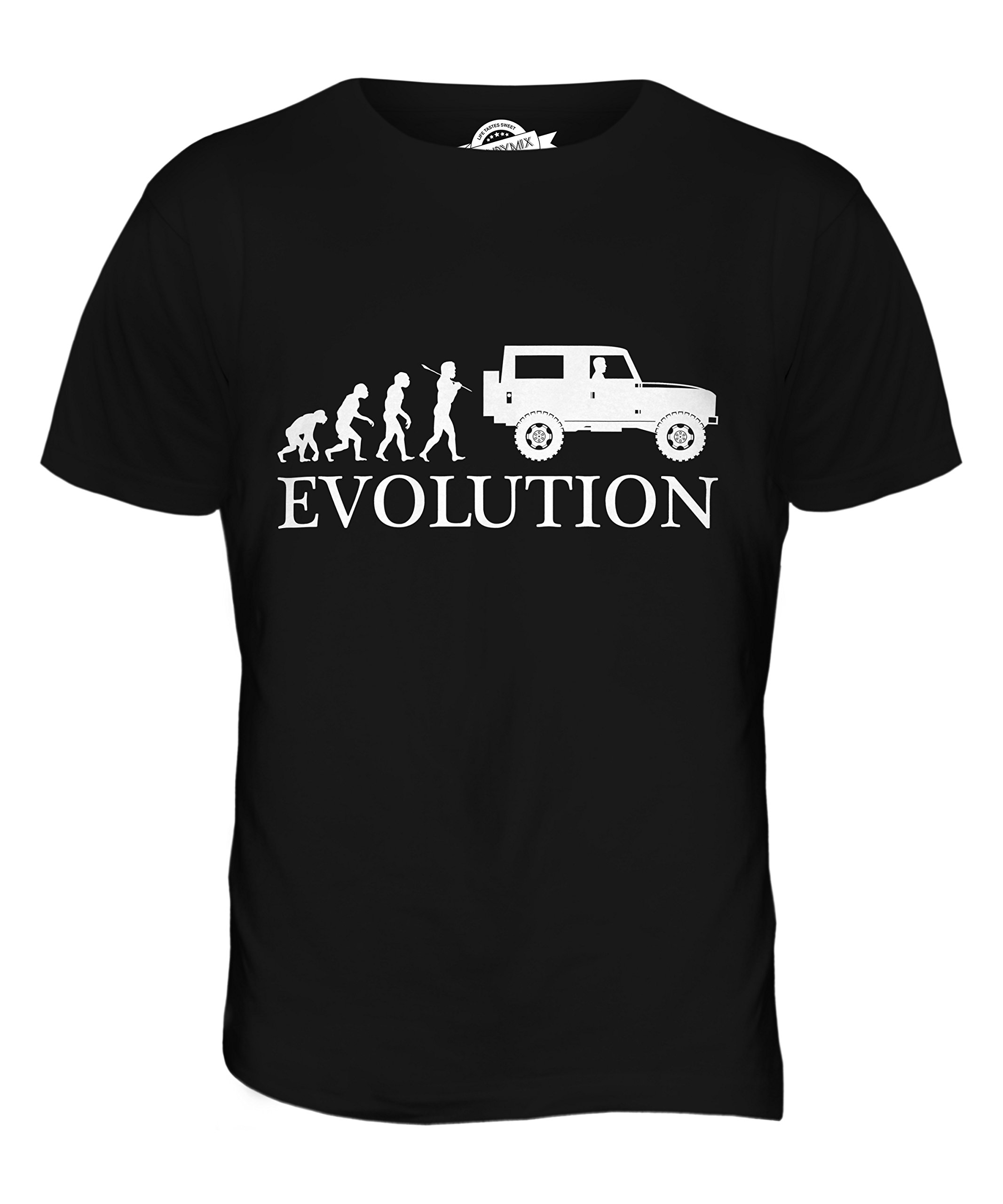 Men's 4X4 Evolution of Man Graphic T-Shirt - Vintage Style Cotton Tee for Outdoor Adventures & Casual Wear