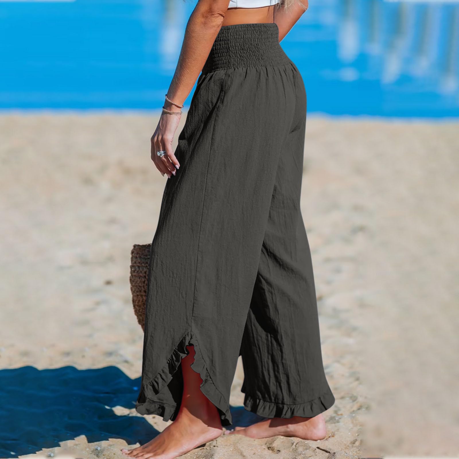 Fridja Women's Plus Size Summer Capris - Stretchy Comfort Pants for Casual Wear & Outdoor Activities | Amazon Prime Deals in Black