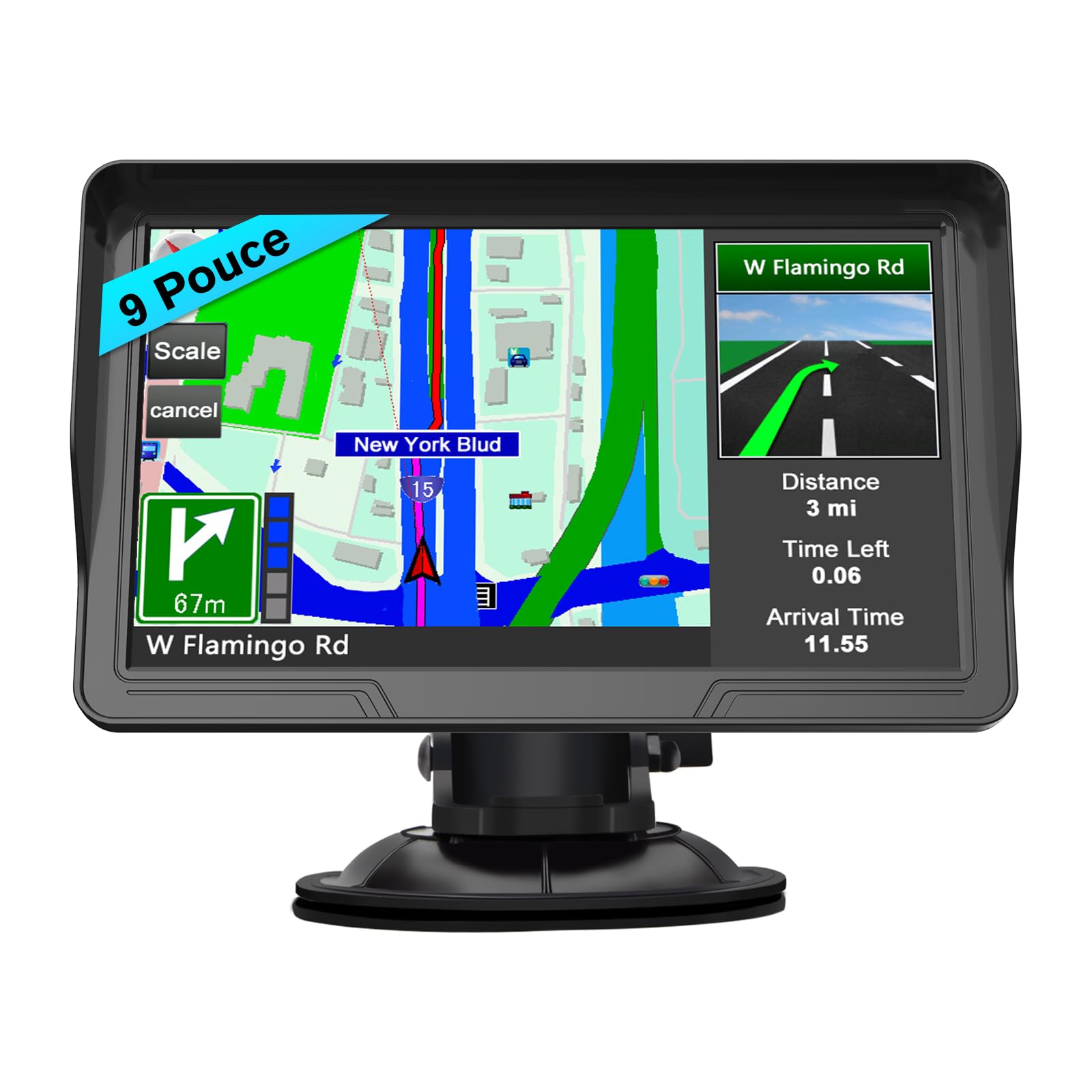 AWESAFE 9 Inch Car GPS Navigation System with Bluetooth - Compatible with Cars & Trucks, Accurate Maps for 52 European Countries, Free Lifetime Updates | Perfect for Road Trips, Delivery Drivers & Fleet Management