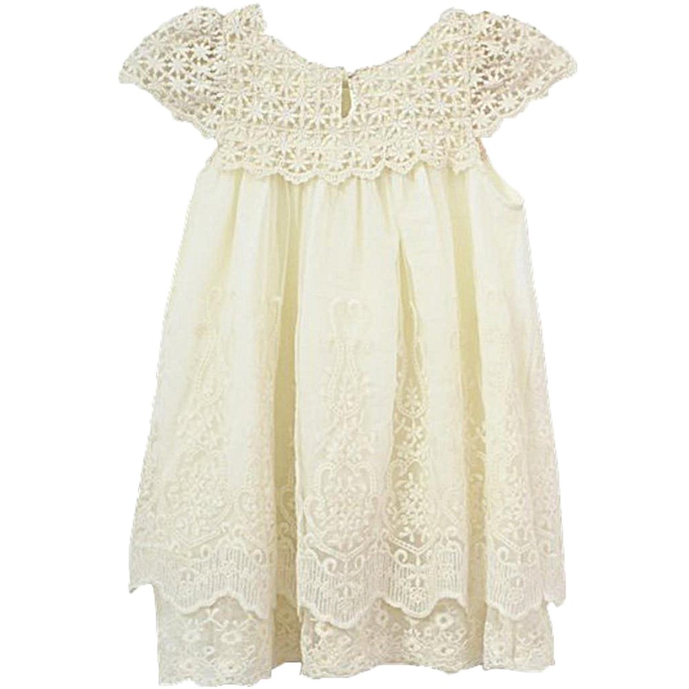Topmaker Baby Baptism Dress - Elegant Crochet Lace Christening Gown for Newborns & Infants | Perfect for Church Ceremonies, Baptisms & Special Occasions