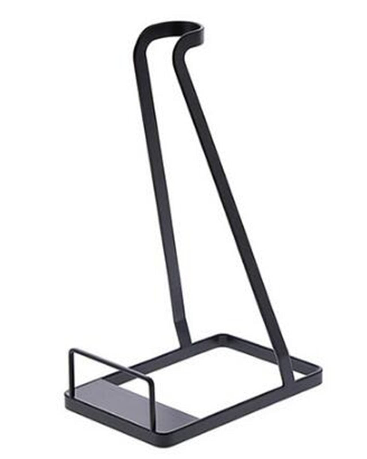 Qgg Closet Clothes Glass Mug Shelf Hanger - Metal Vacuum Cleaner Bracket Holder with Floor Stand for Storage & Organization - Perfect for Kitchen, Bathroom, Laundry Room & Garage (Black)
