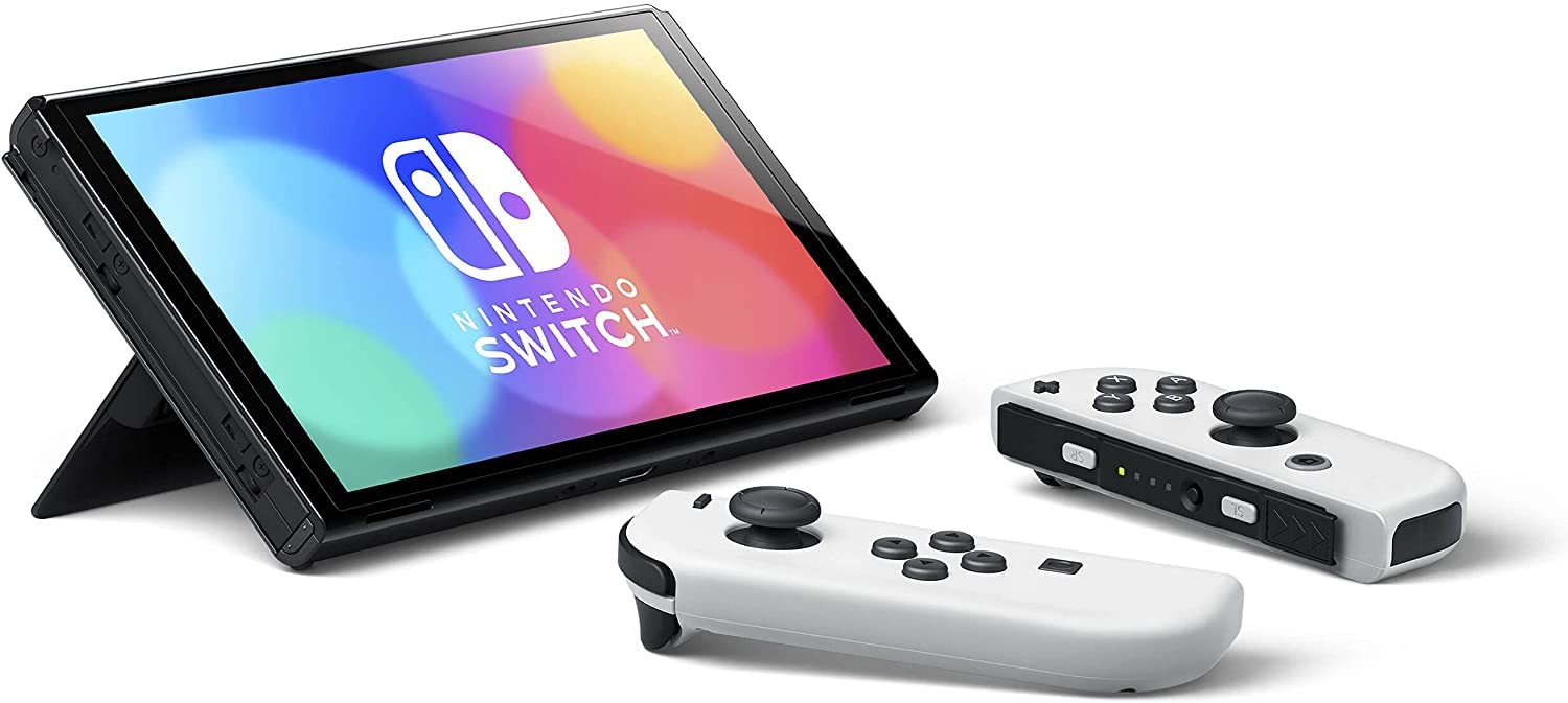PURTCH 2022 Model Switch OLED Console with White Joy-Con Controllers & Dock - 7