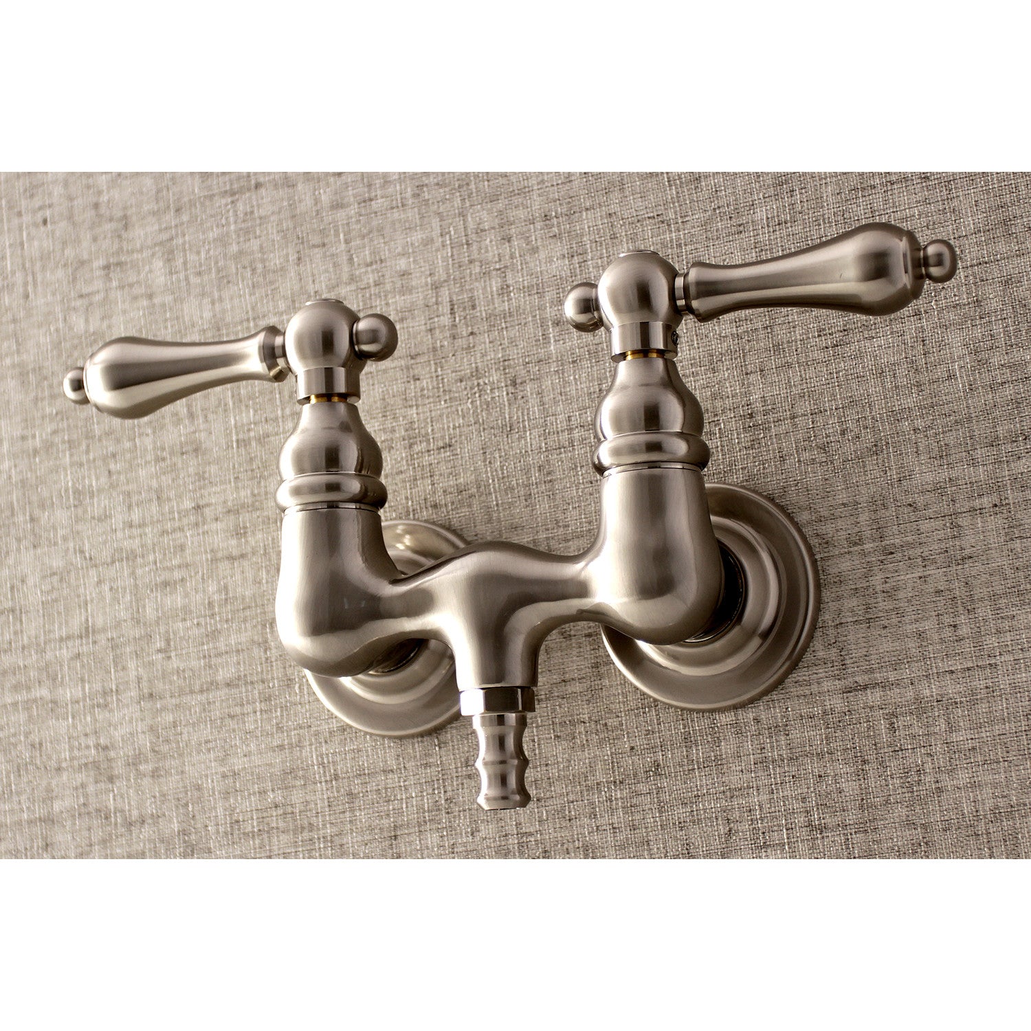 Vintage Clawfoot Tub Faucet - Brushed Nickel Two Handle Wall Mount Bathroom Fixture for Antique & Modern Bathrooms | Perfect for Classic Bathroom Renovations & Spa-Like Retreats