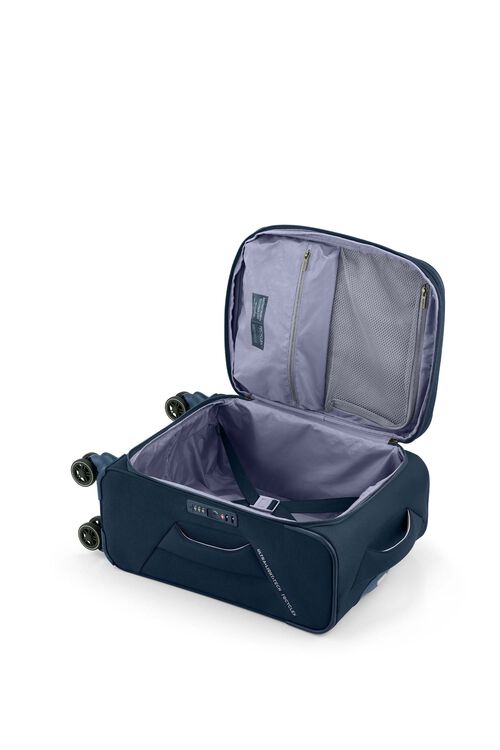 American Tourister Applite 5.0 55/20 Expandable Carry-On Luggage - Navy Blue Spinner Suitcase for Business Travel & Weekend Getaways