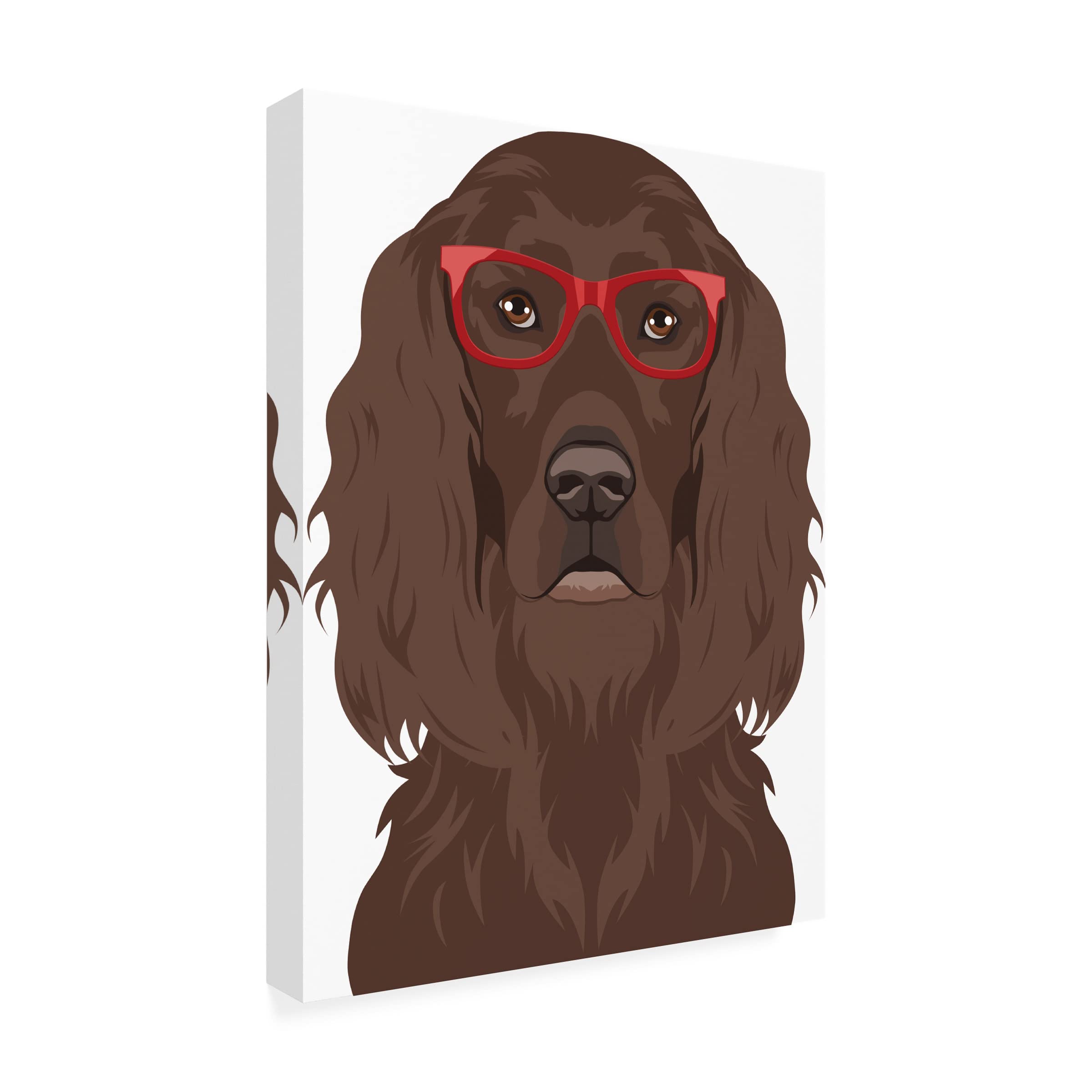 Trademark Fine Art 'Irish Setter Wearing Hipster Glasses' Canvas Wall Art Print - Funny Dog Portrait for Home & Office Decor, Perfect Gift for Pet Lovers