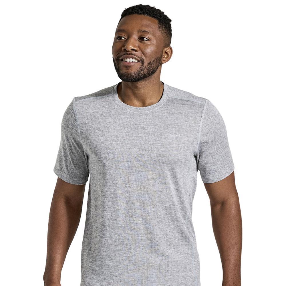 Men's Saucony Stopwatch Performance Short Sleeve Running Shirt - Lightweight Moisture-Wicking Athletic Top for Jogging, Gym Workouts & Outdoor Sports