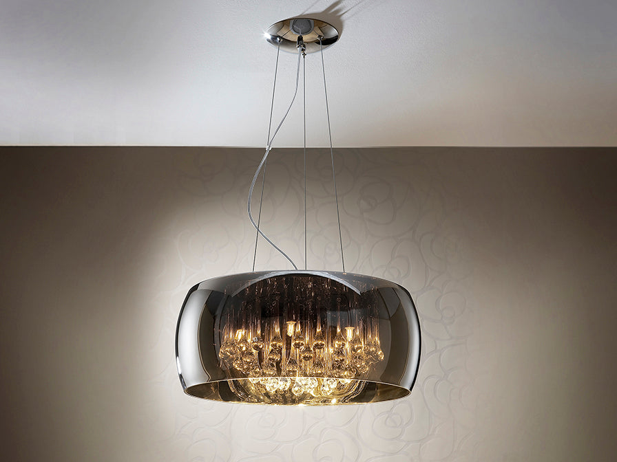 Argos 1/5/6Lt Crystal Ceiling Light Fixture - Chrome Finish Modern Chandelier for Living Room, Bedroom & Dining Room Lighting