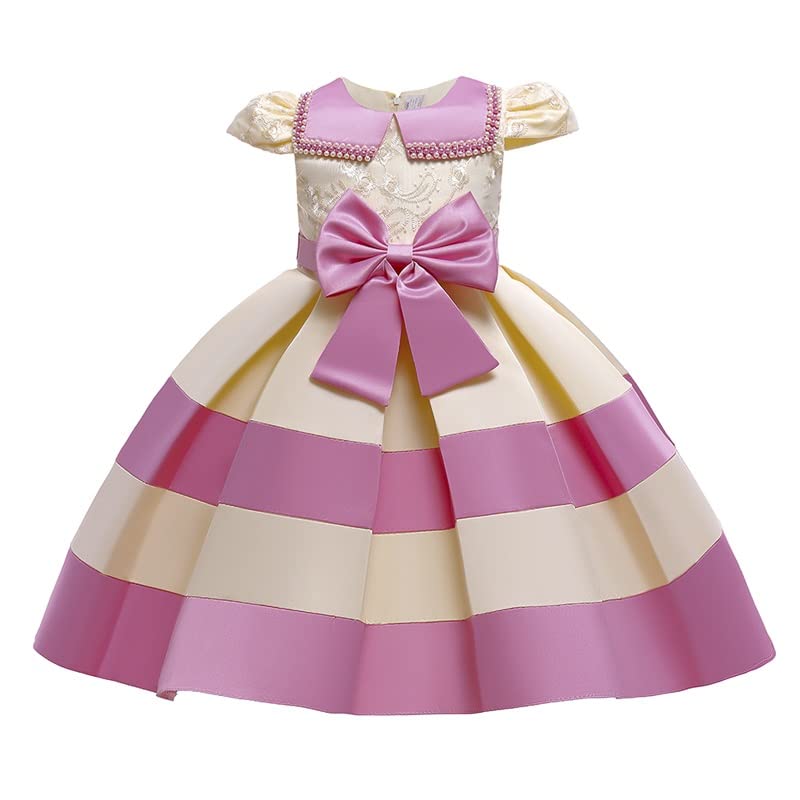 SKREOJF Girls Princess Party Dress with Beaded Doll Collar - Elegant Costume for Birthday, Pageant & Special Occasions (Color: A, Size: 9T) | Perfect for Tea Parties, Dress-Up Play & Holiday Events