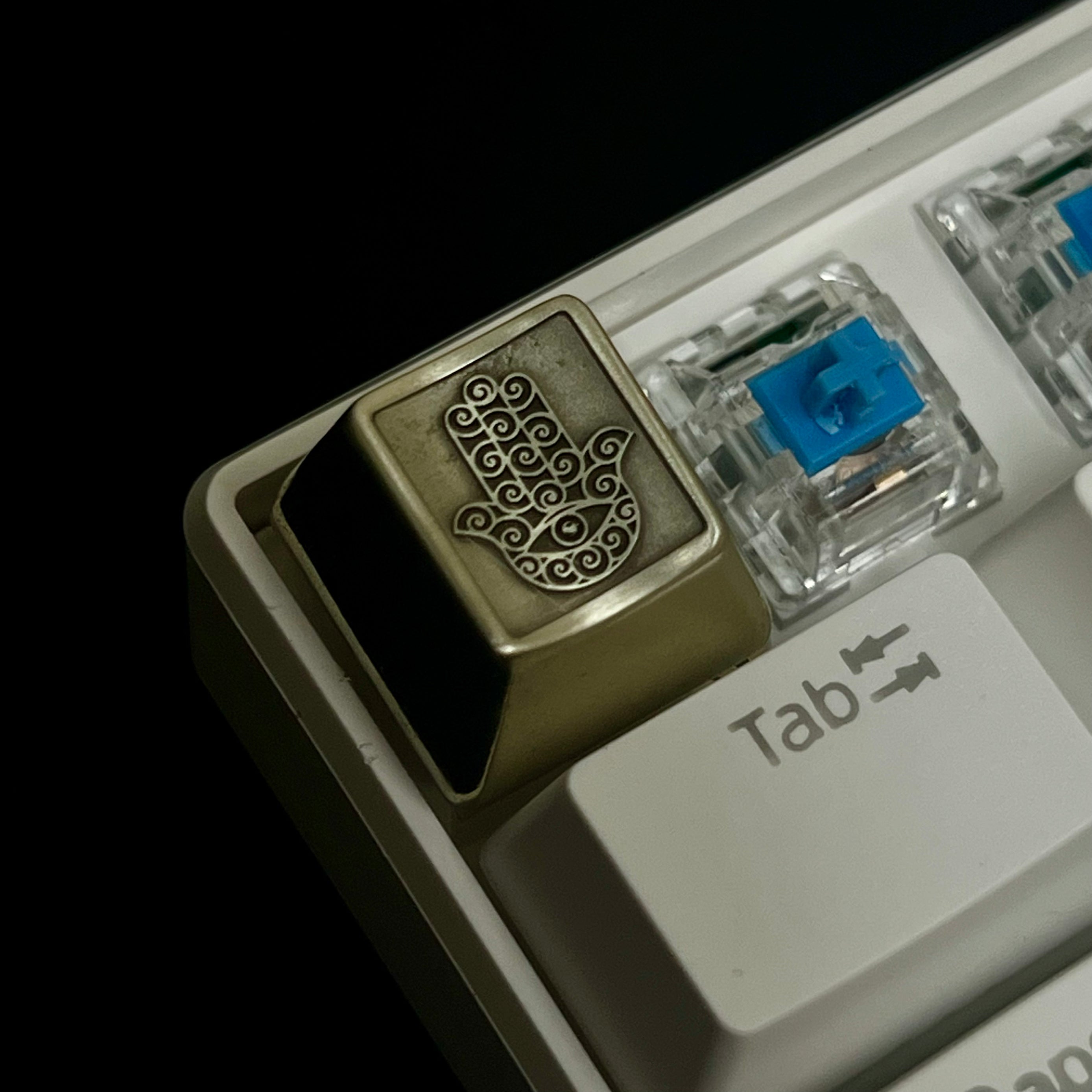 Custom Khamsah Keycaps - Personalized Brass Decorative Keycaps for Mechanical Keyboards | Perfect for Gaming, Typing & Keyboard Enthusiasts