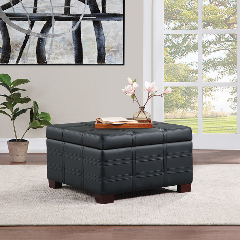 Black Faux Leather