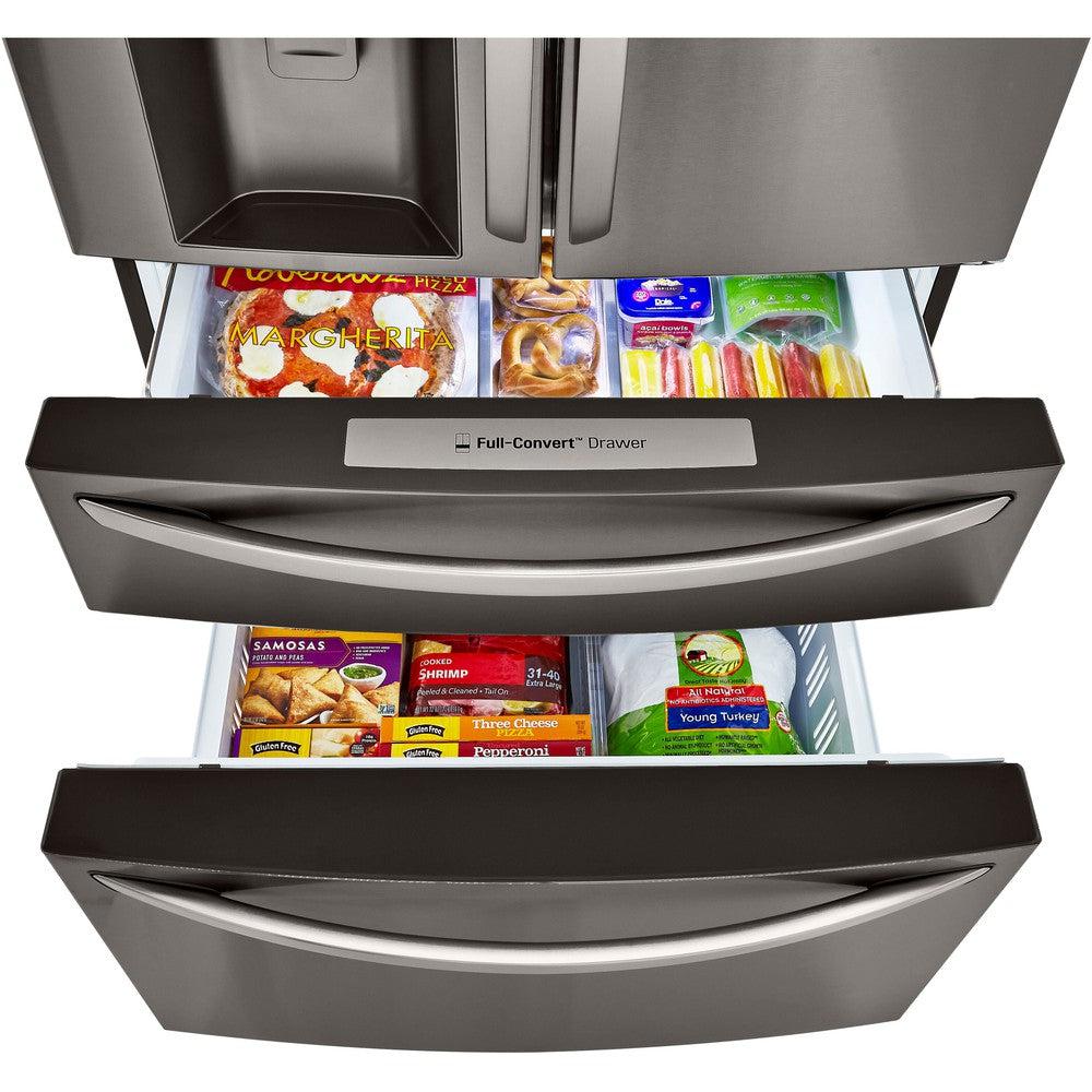 LG LRMDS3006D 36-Inch 4-Door French Door Refrigerator - 30 Cu. Ft. Capacity, Black Stainless Steel - Perfect for Large Families & Entertaining Guests