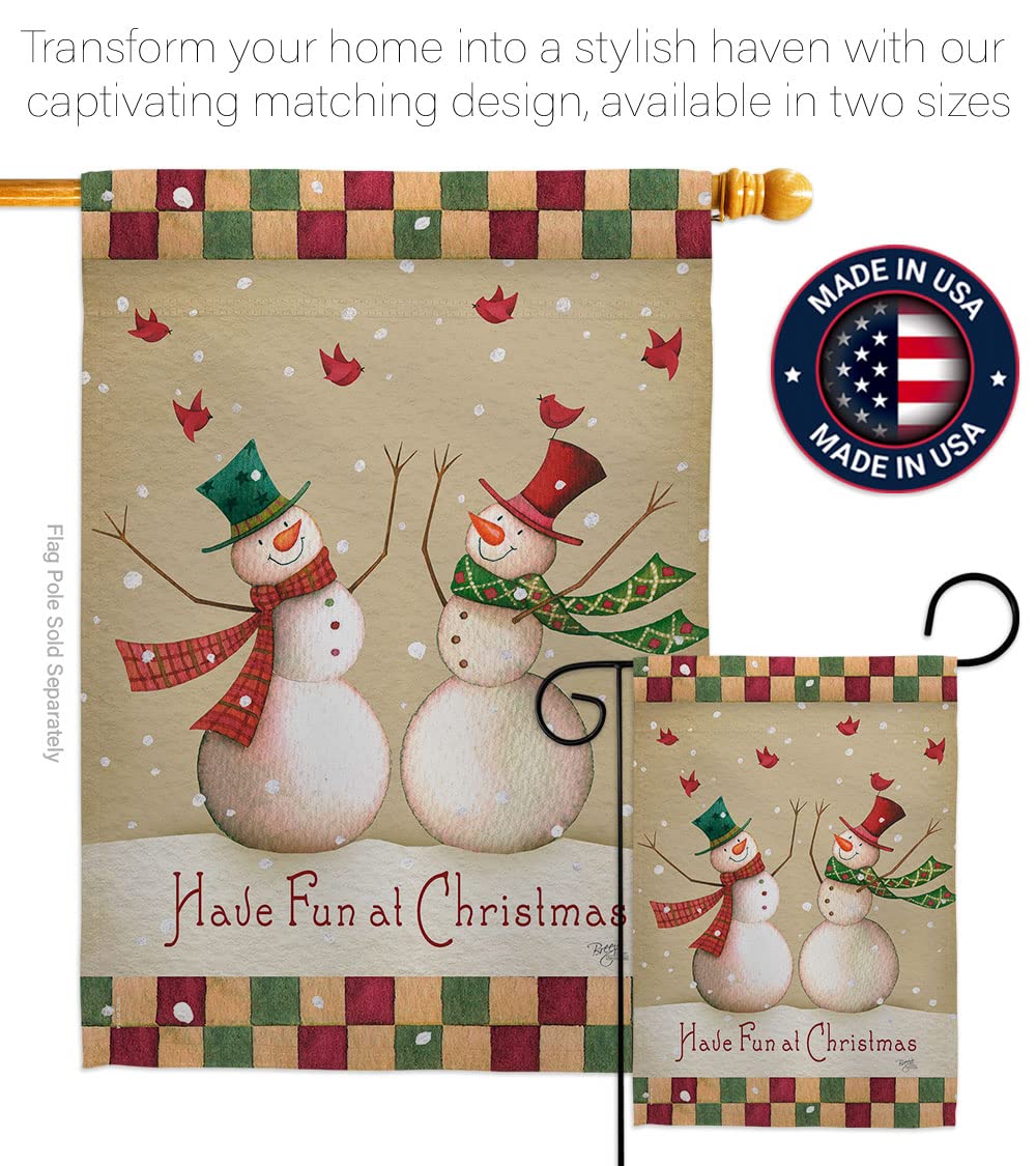 Winter Christmas Decorative Banner Pole & Garden Flag Set 13x18.5in - Holiday Yard Decor