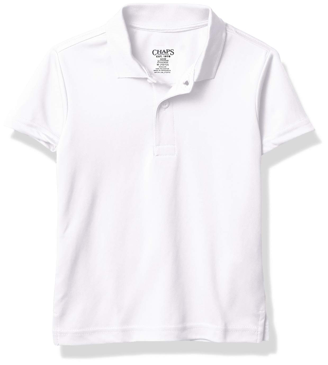 Chaps Boys' School Uniform Short Sleeve Polo Shirt - Comfortable Cotton Blend for Classroom & Playground Activities